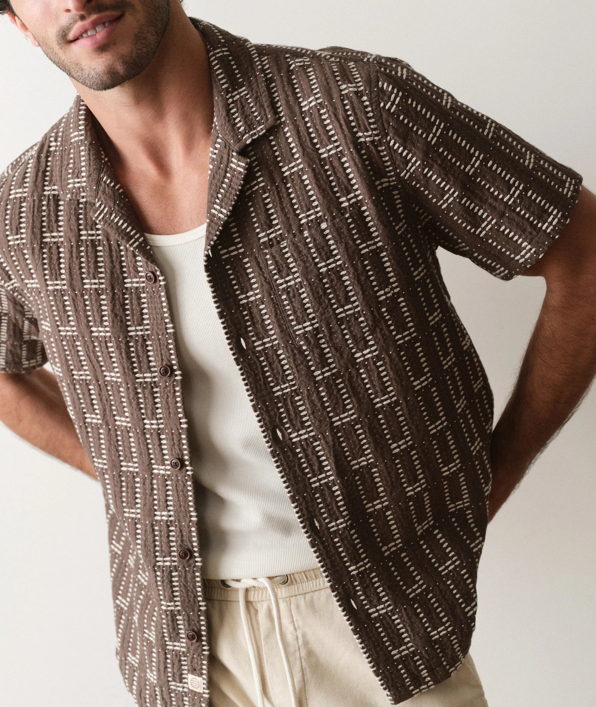 Dobby Resort Shirt - Brown