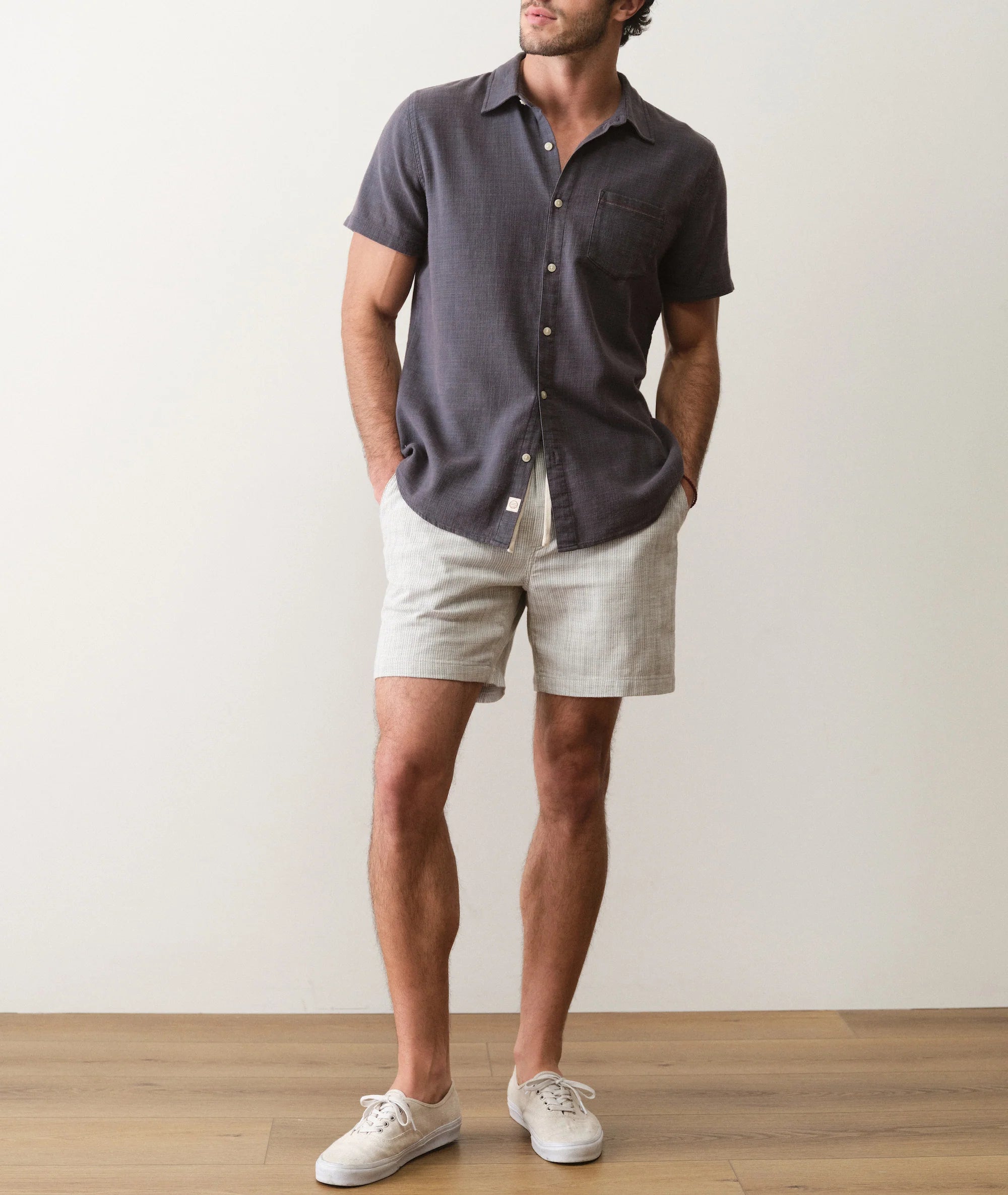 Saturday Beach Short 6" - Green Stripe