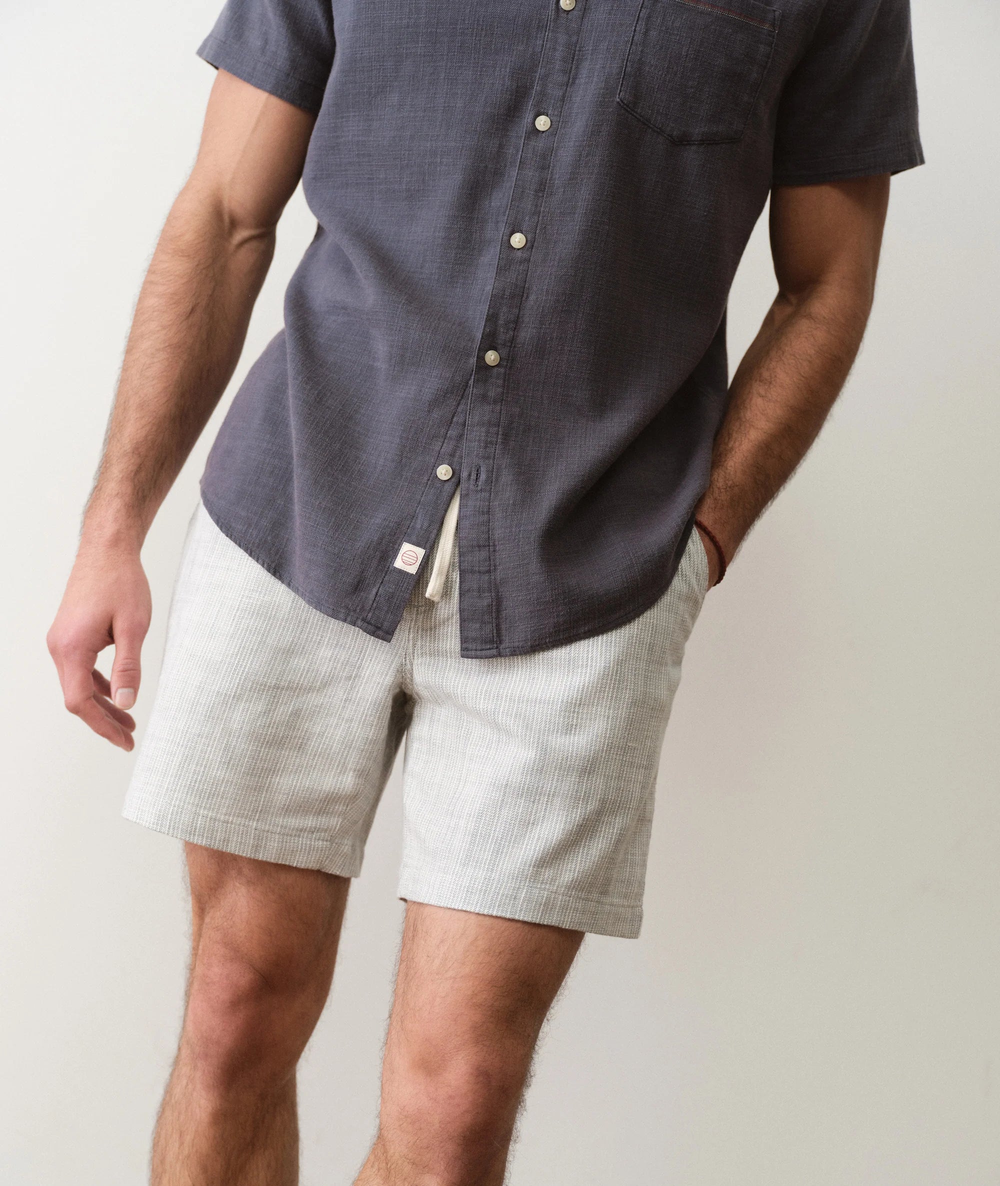Saturday Beach Short 6" - Green Stripe