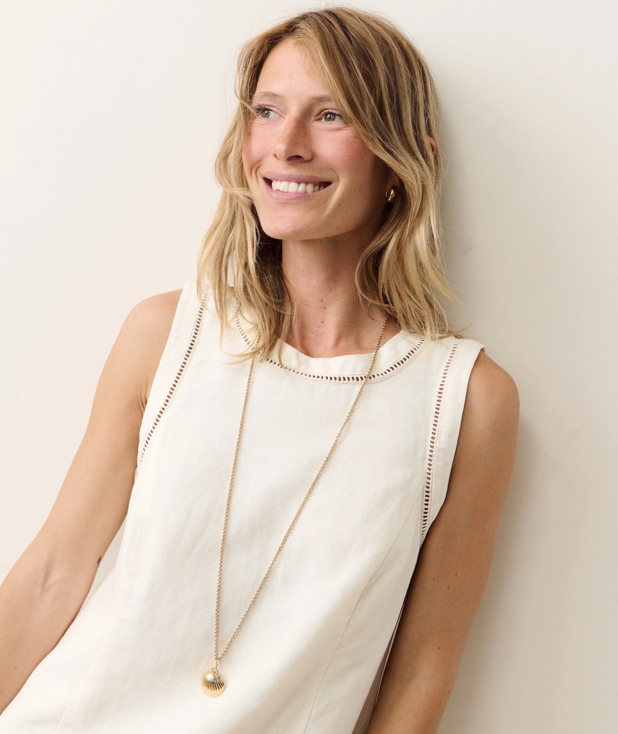 Cora Linen Mini Dress - Antique White