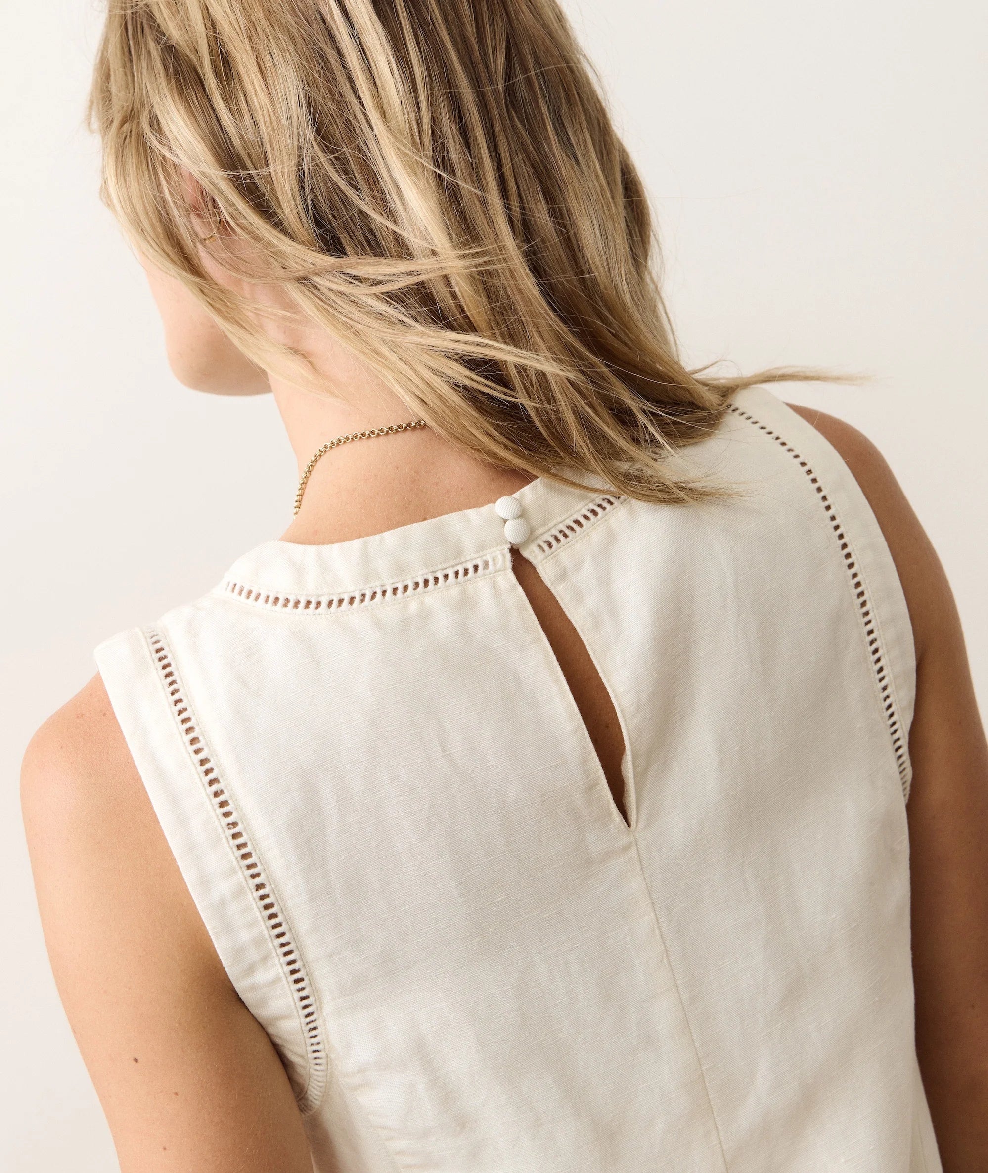 Cora Linen Mini Dress - Antique White