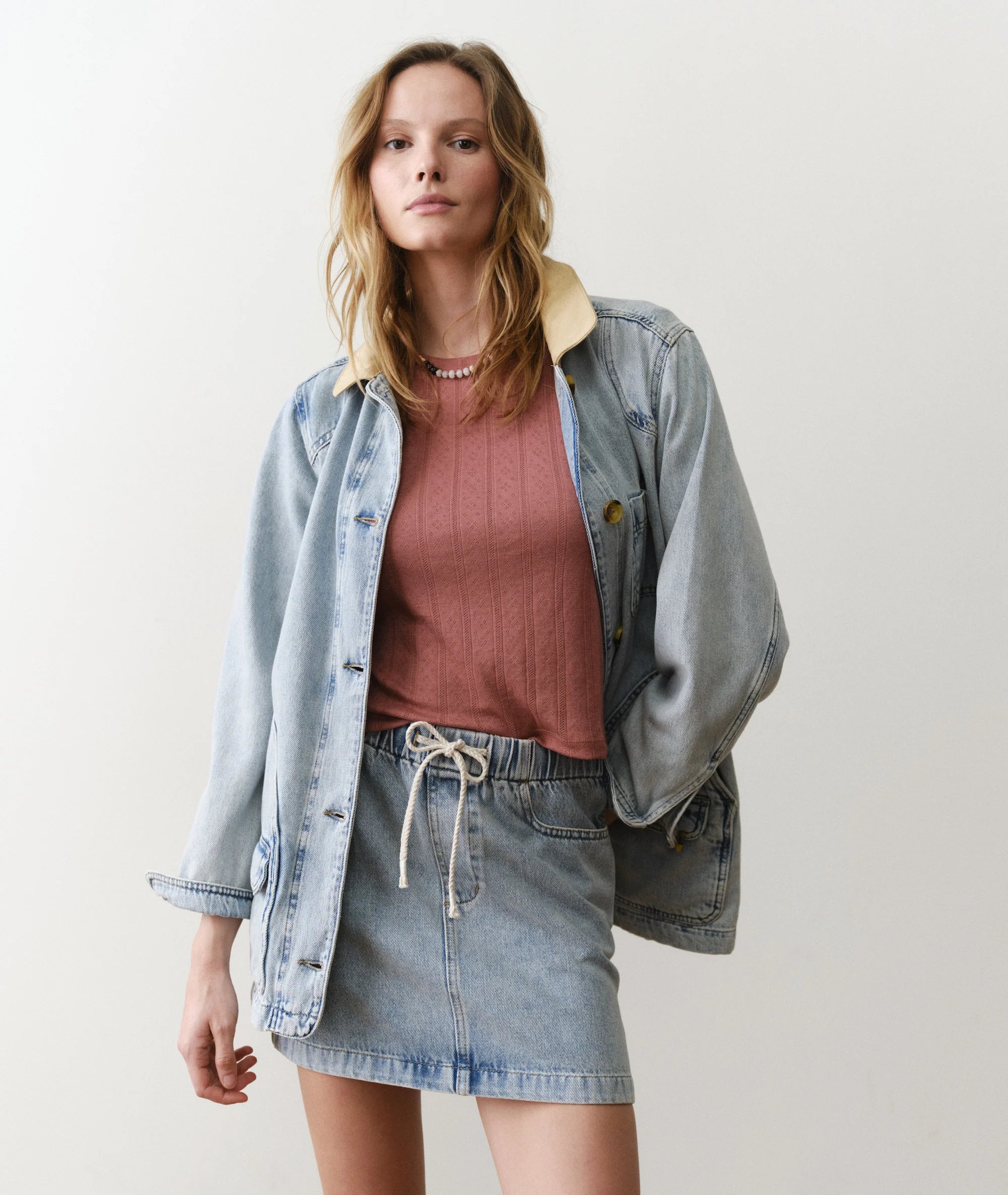 Ella Denim Mini Skirt - Light Wash