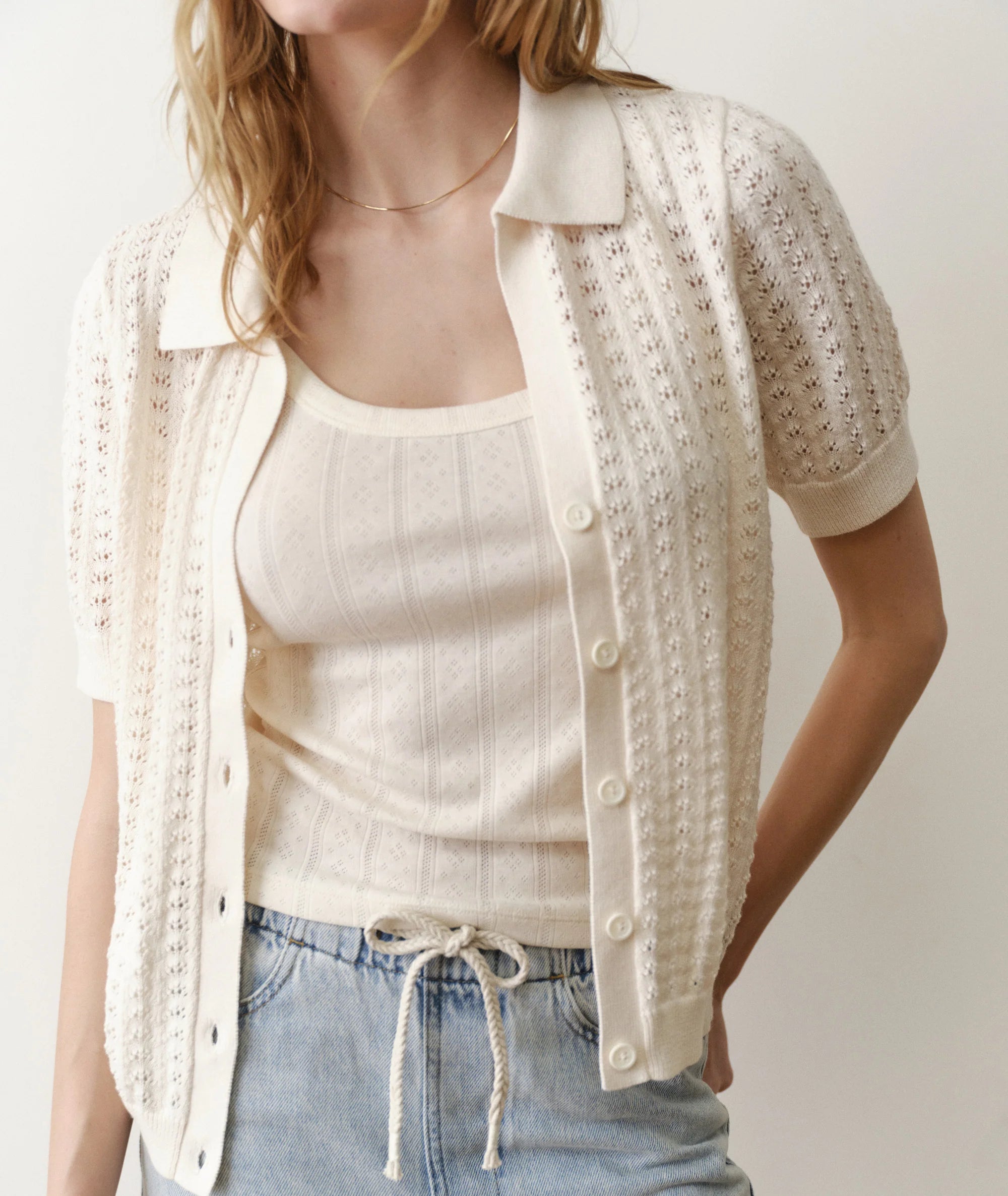 Piper Knit Resort Shirt - Cream