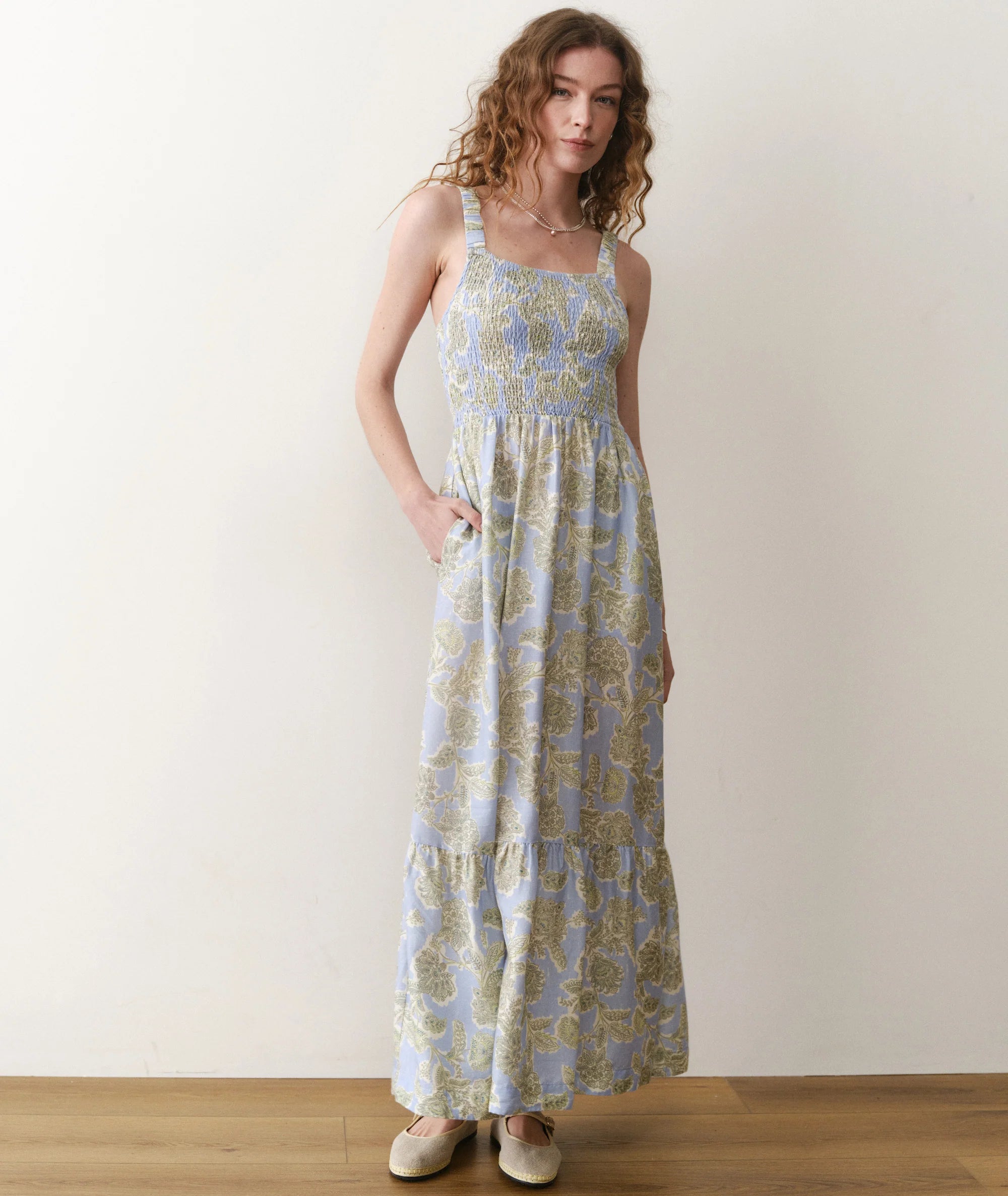 Selene Maxi Dress - Blue Floral