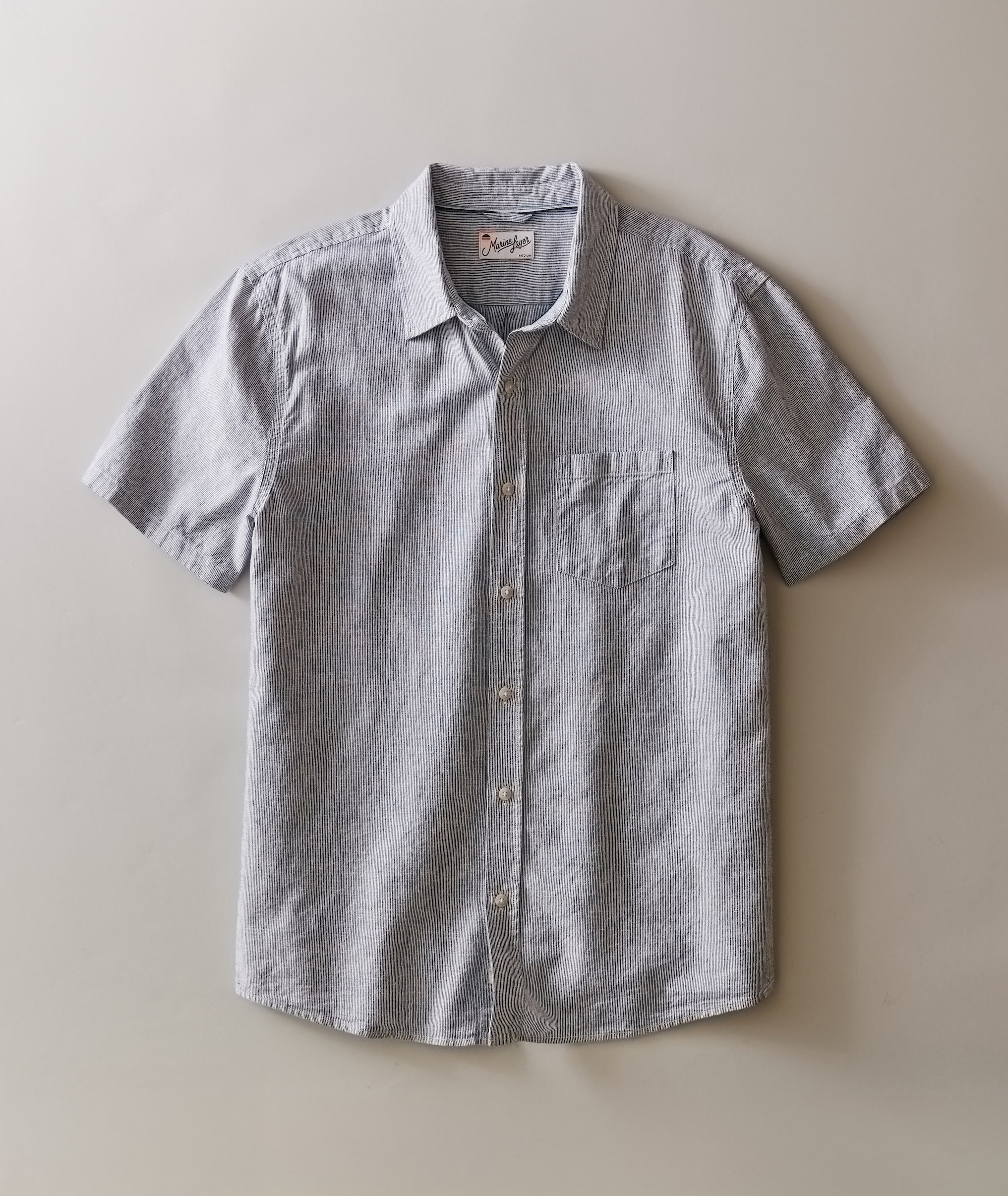 Better-Than-Linen Shirt - Natural/Navy Stripe