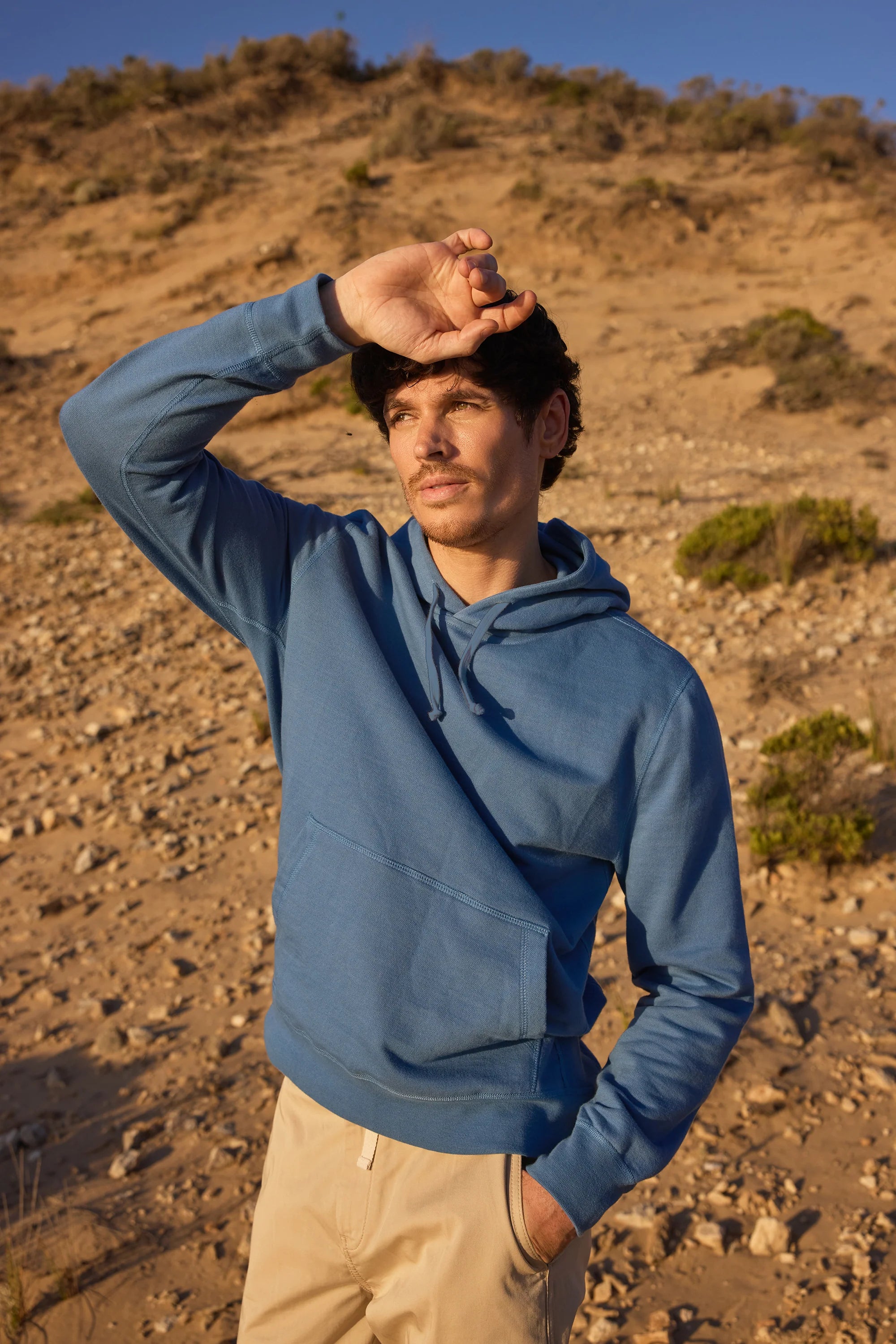 French Terry Hoodie - Senet Blue
