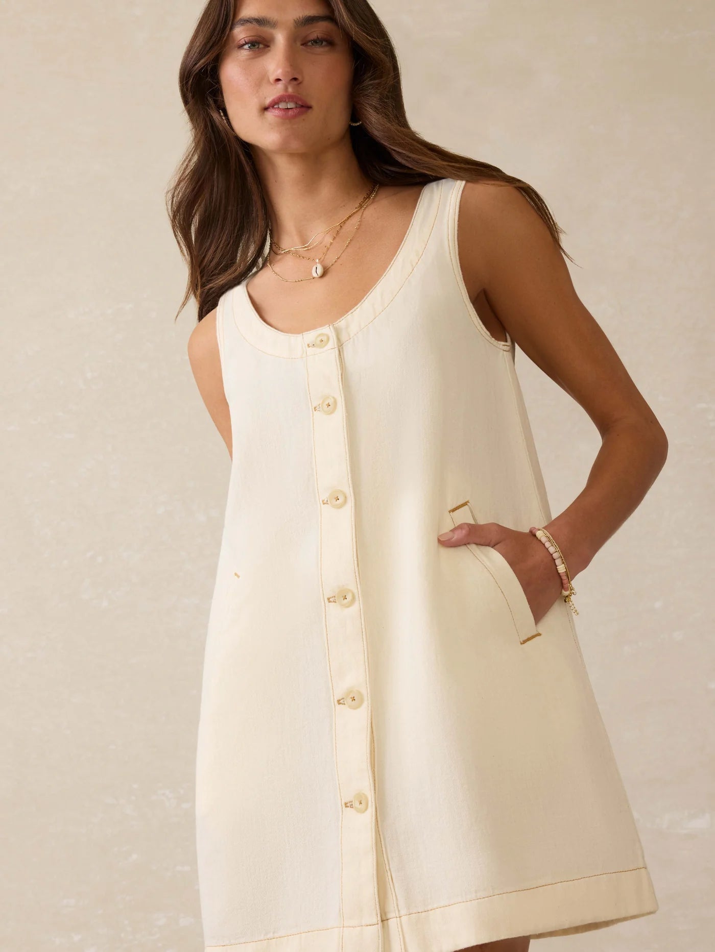 Linen Denim Malibu Mini Dress