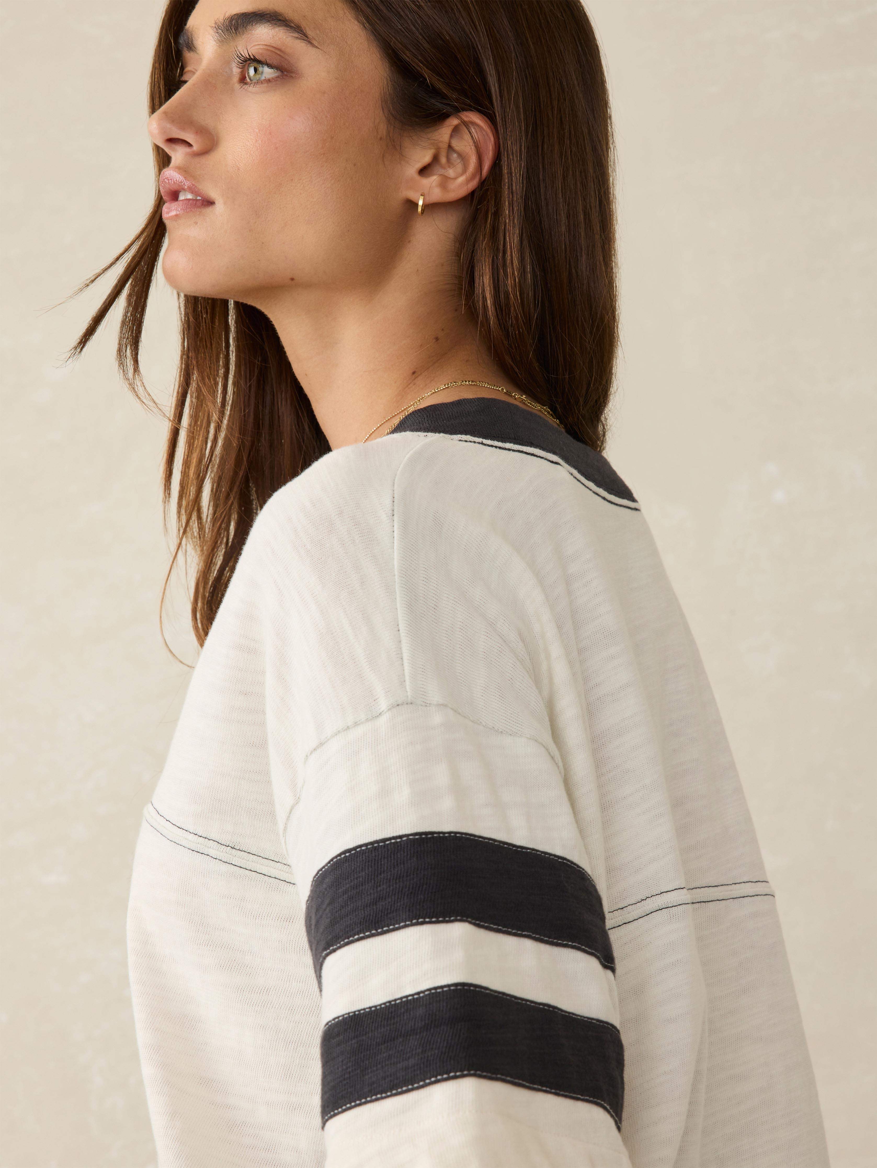 Sunwashed Slub Varsity Tee