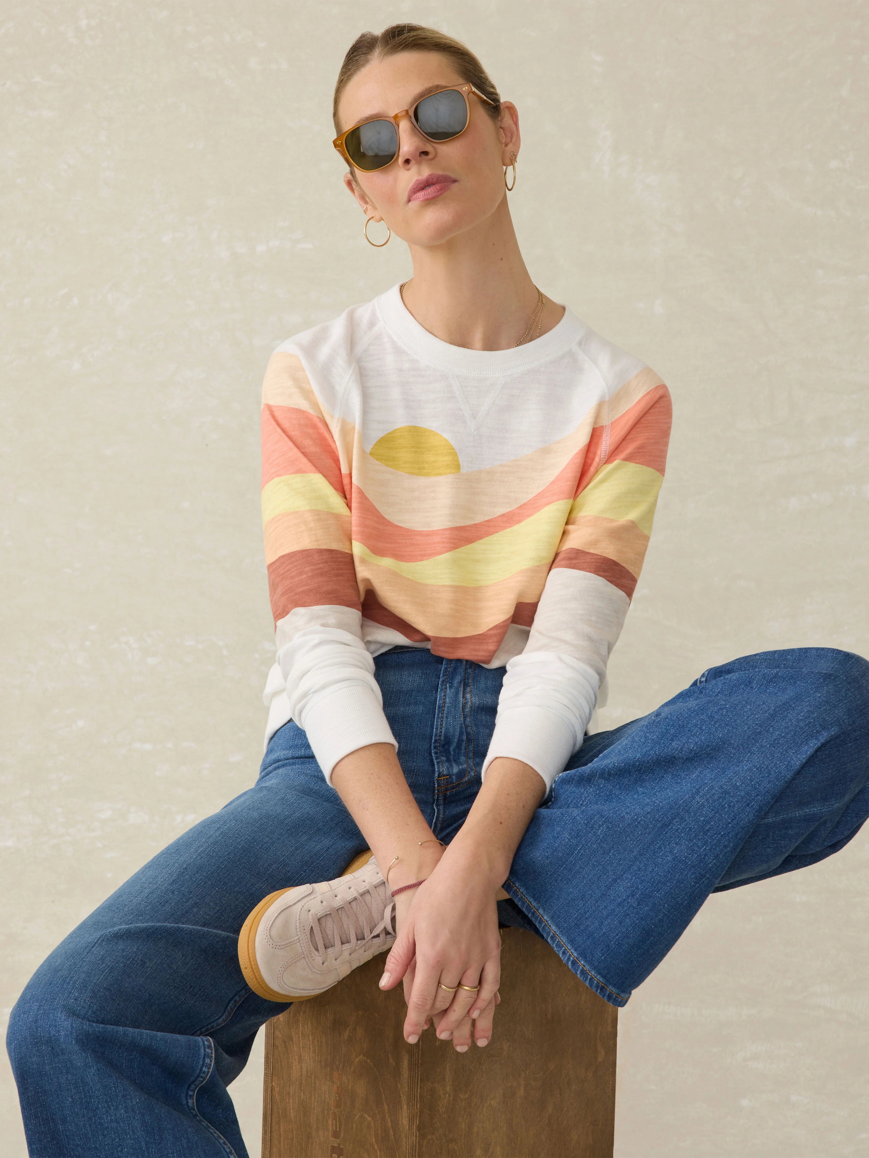 Sunwashed Slub Crewneck