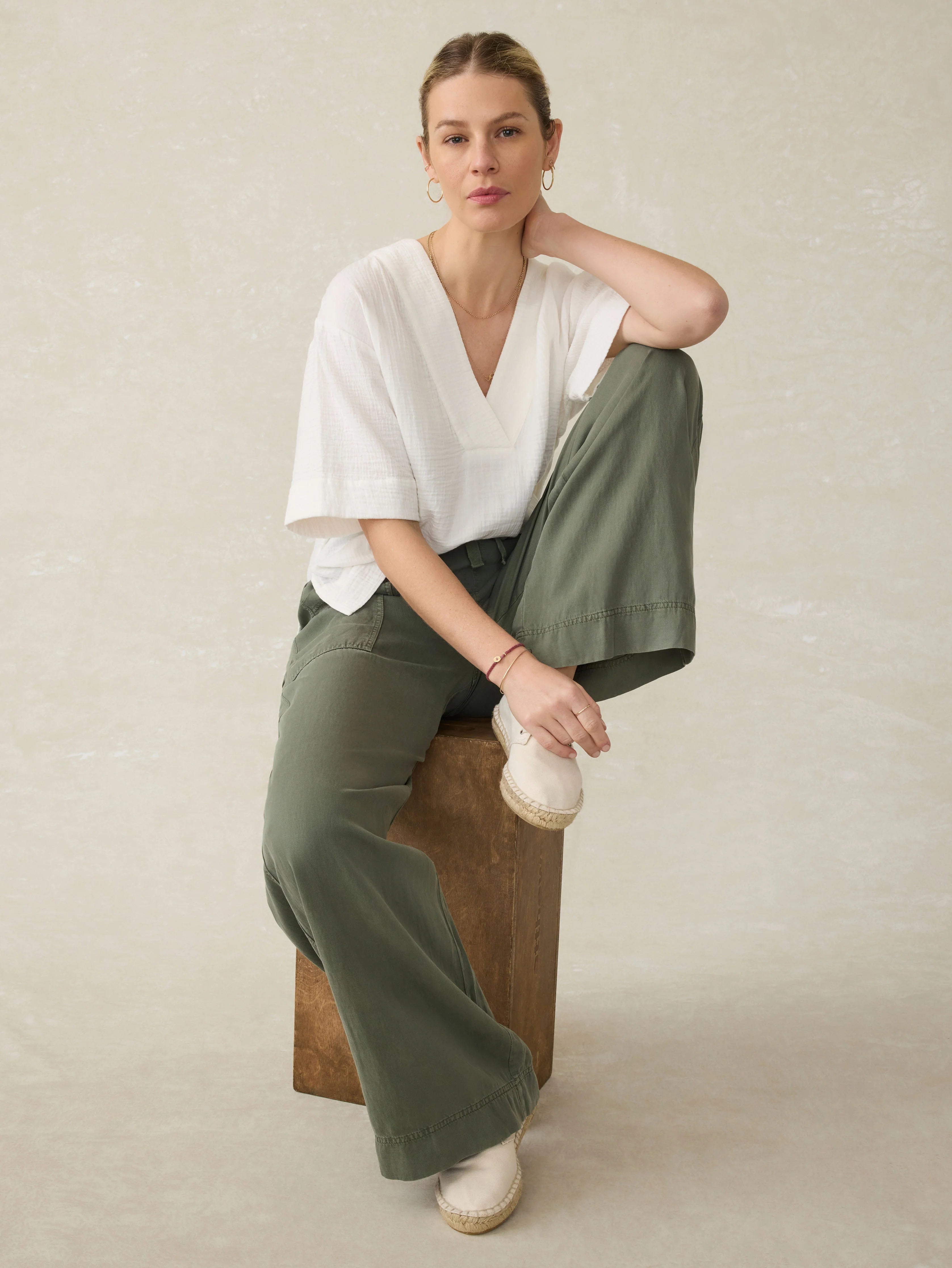 Dune Cotton Gauze Short Sleeve Popover