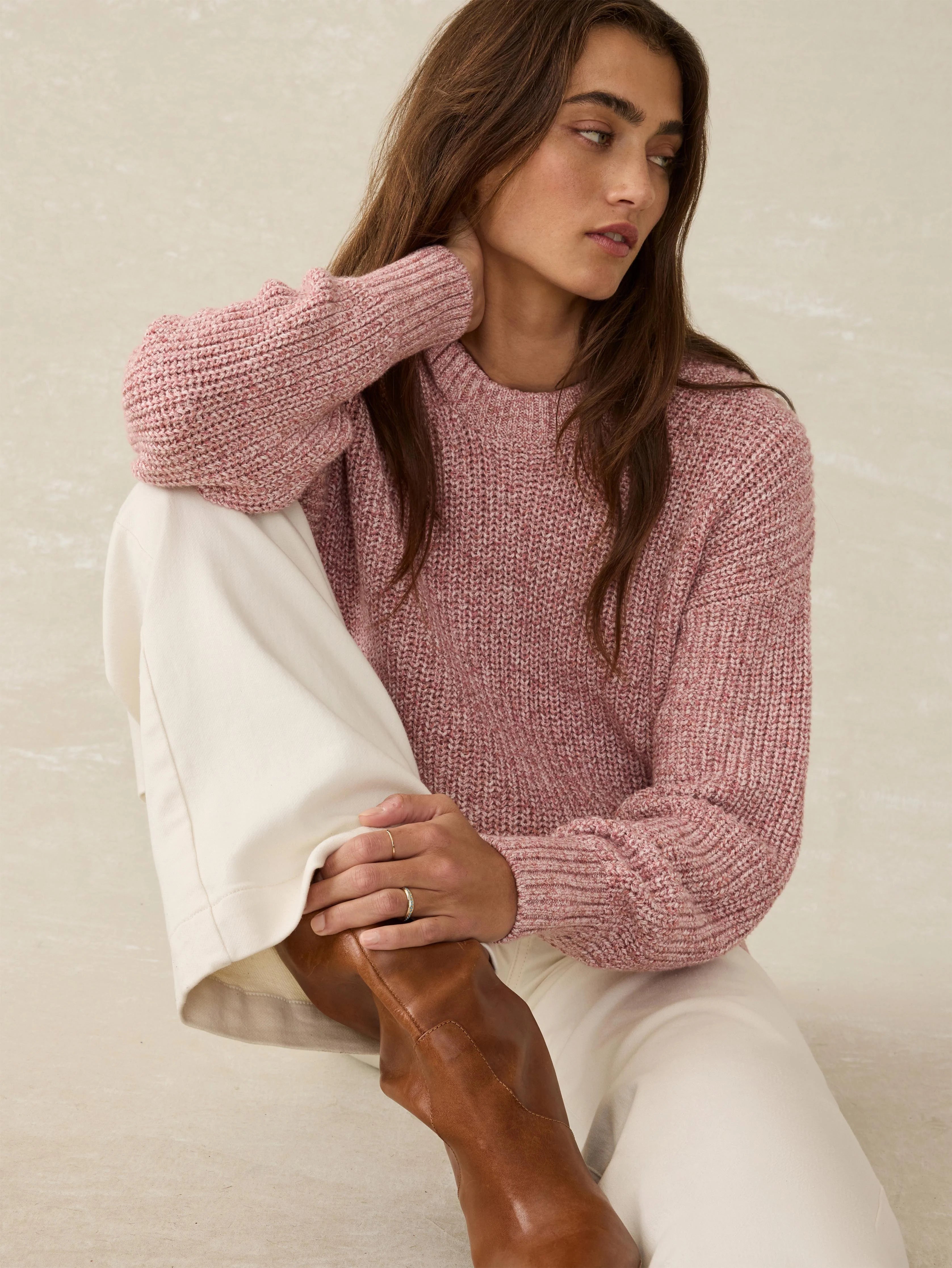 Sunwashed Cotton Fisherman Sweater