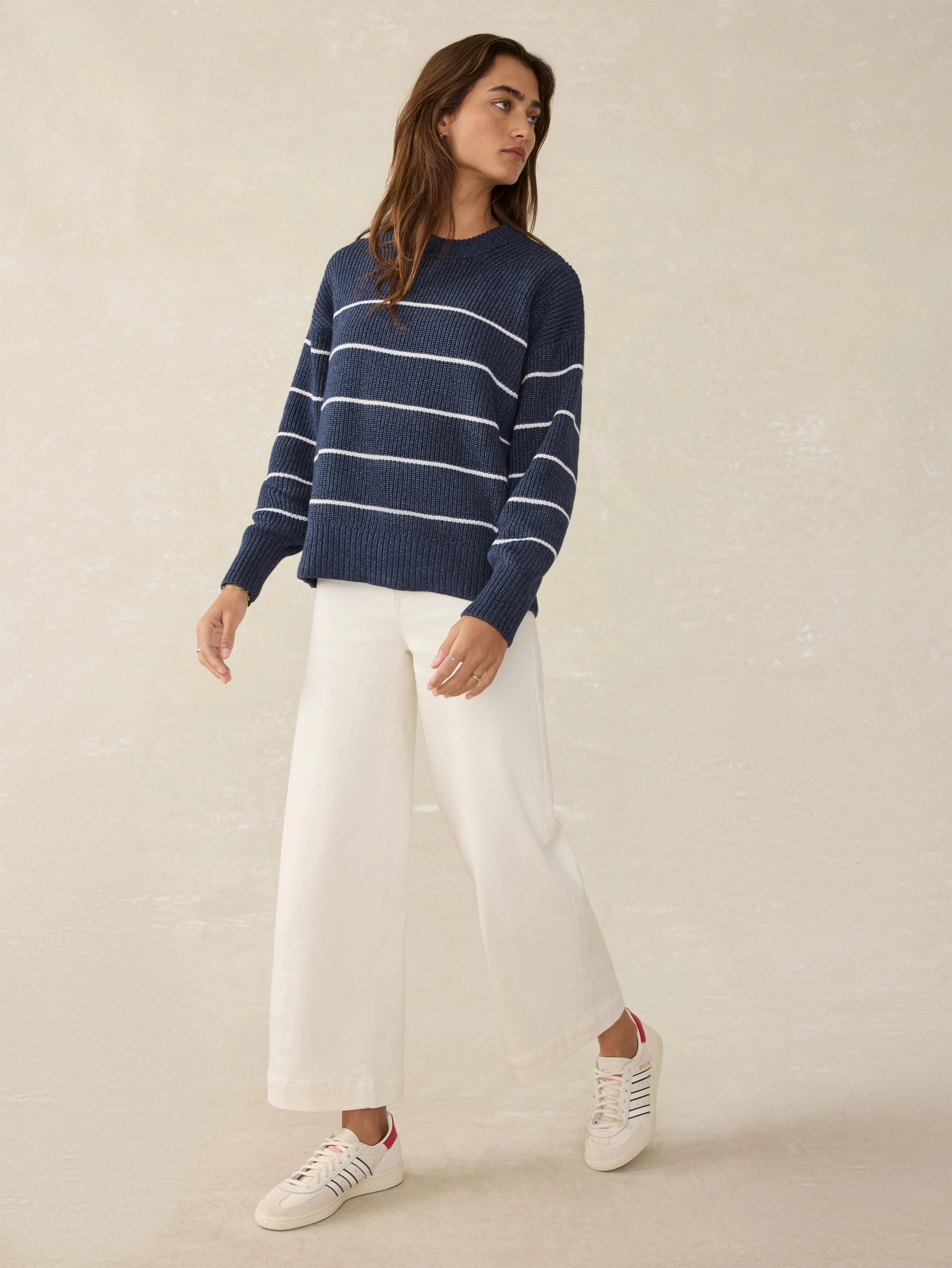 Sunwashed Cotton Fisherman Sweater