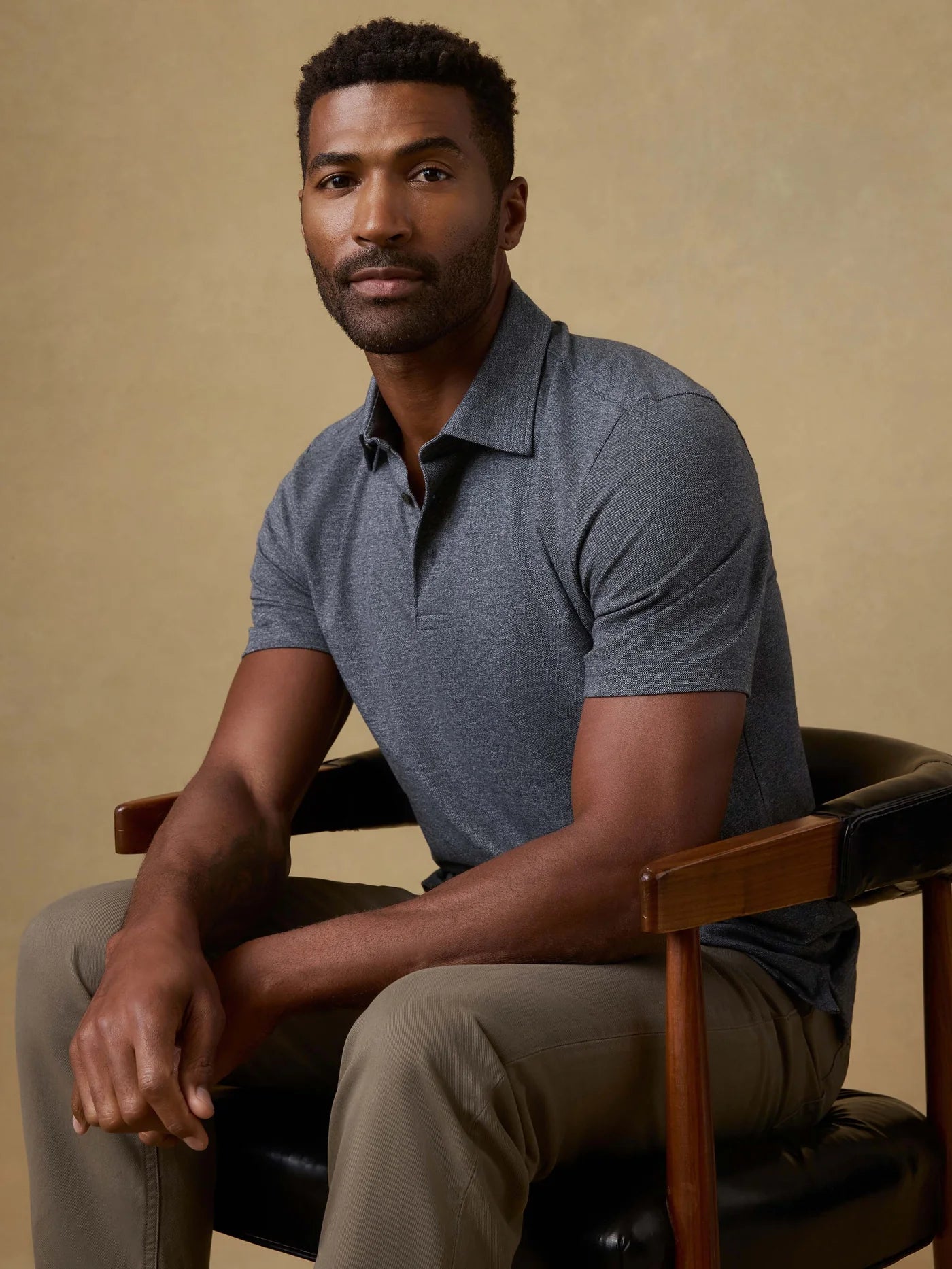 Short-Sleeve Movement™ Pique Polo - Dusty Iron Heather