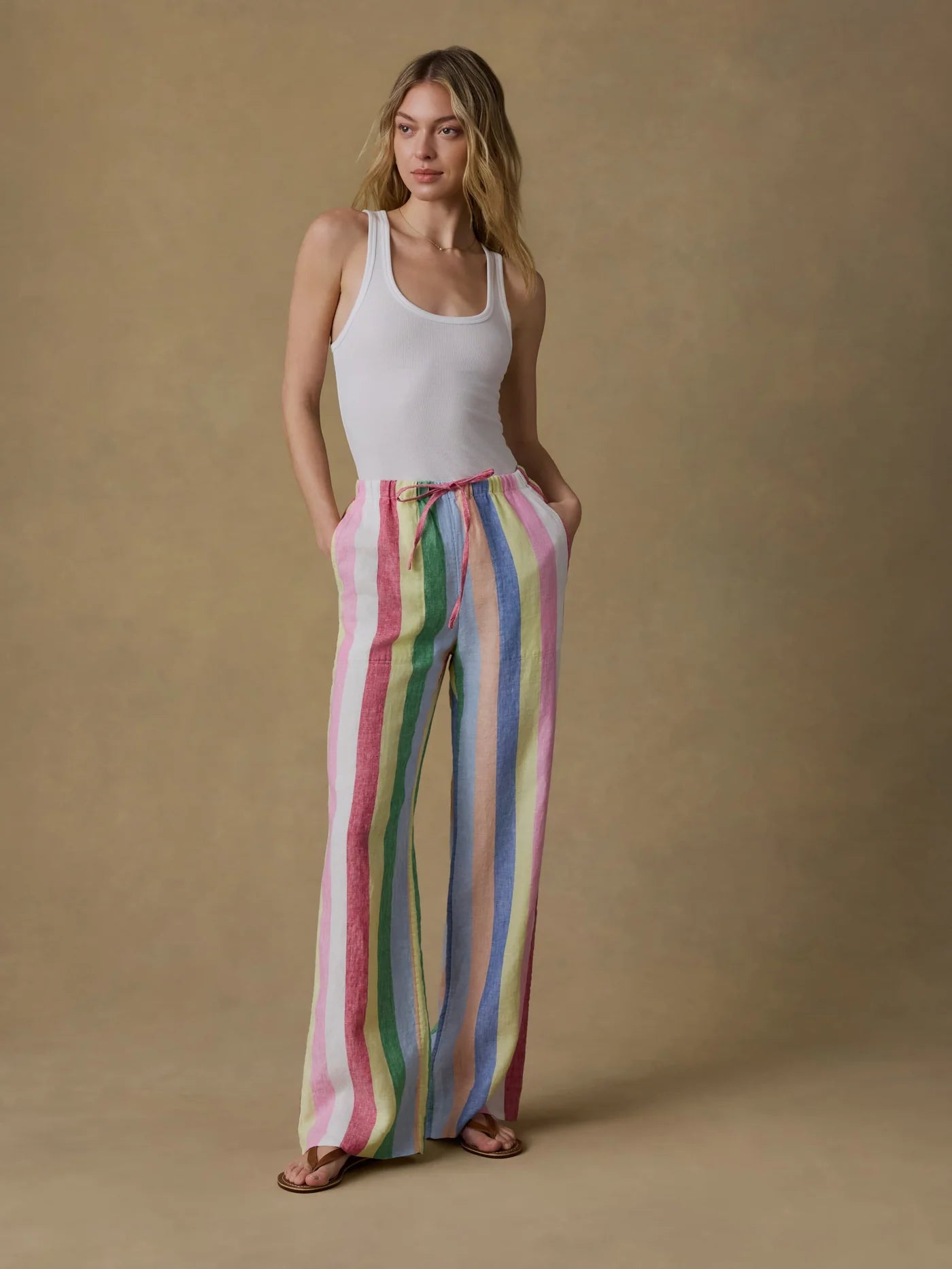 Laidback Linen Pant - Sunbeam Stripe