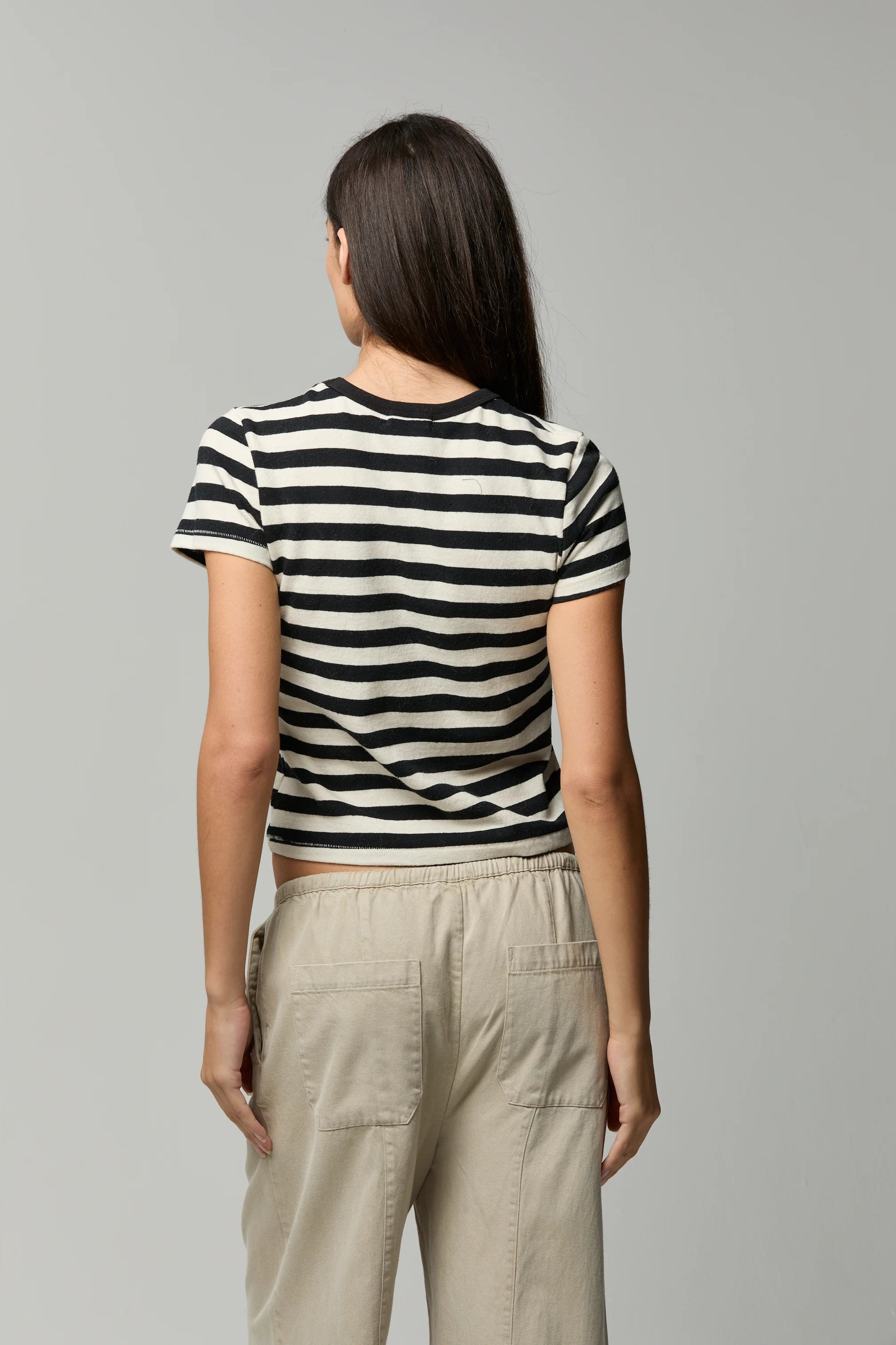Rylee Tee - Black/White Stripe