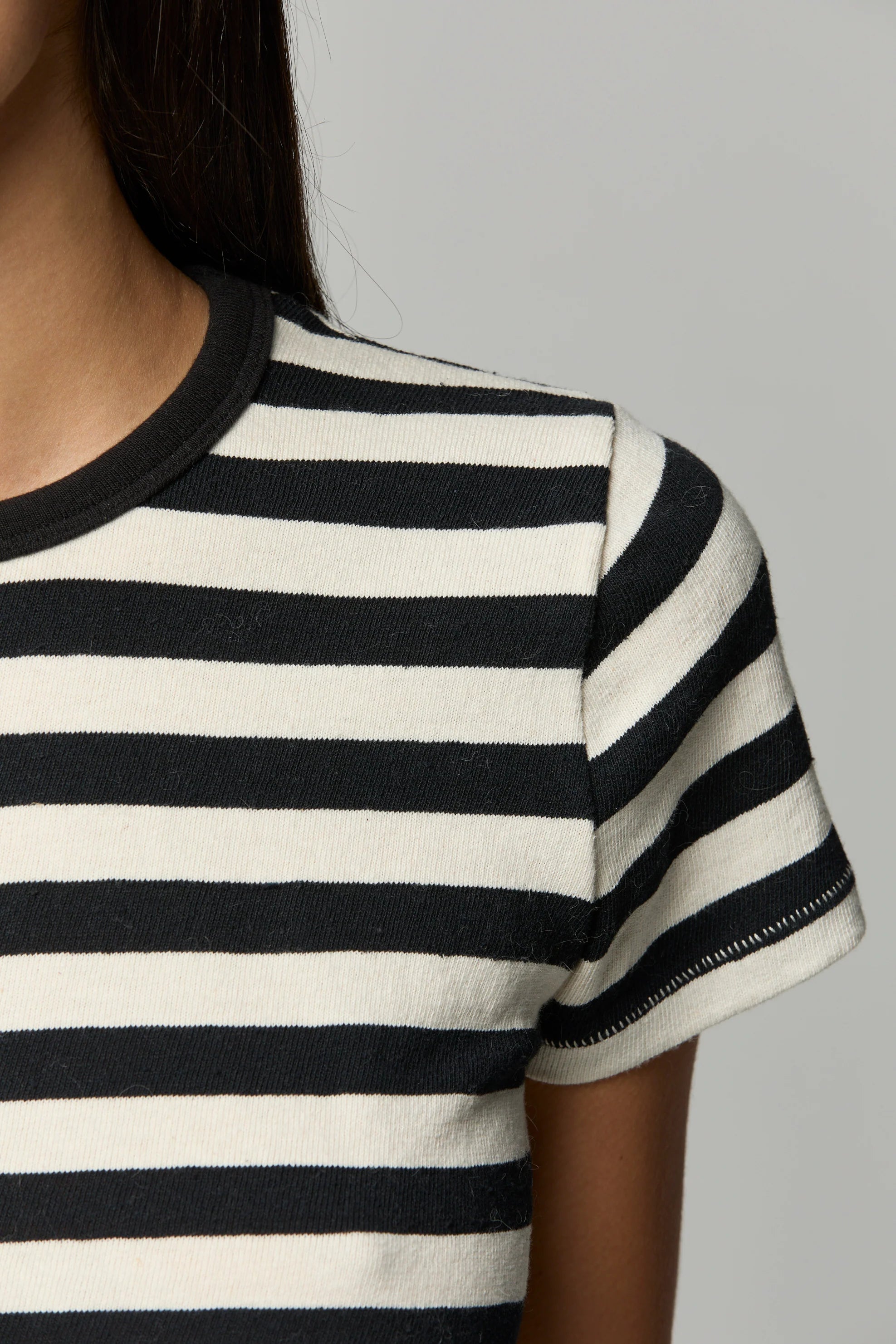 Rylee Tee - Black/White Stripe