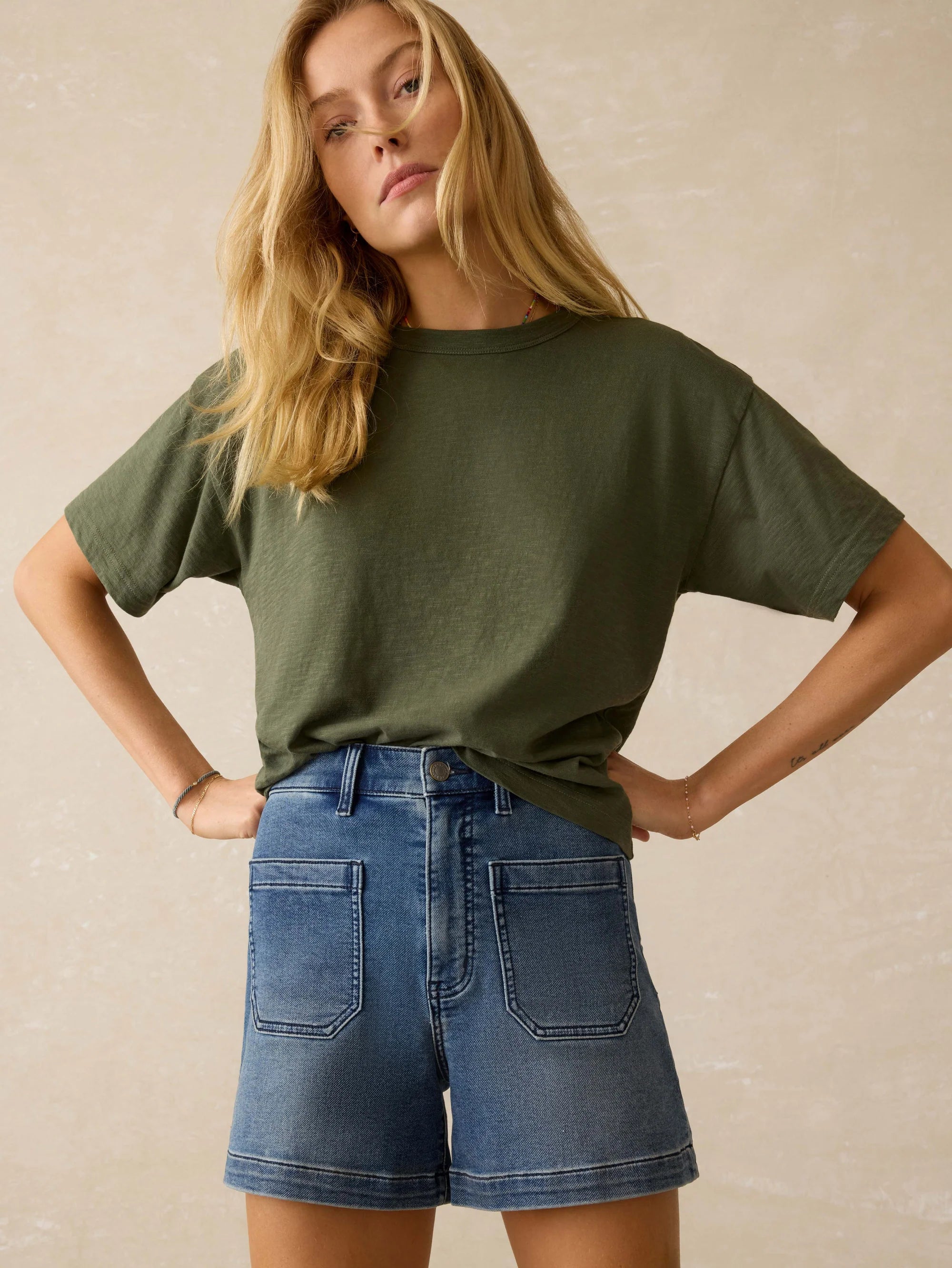 Stretch Terry Patch Pocket Short