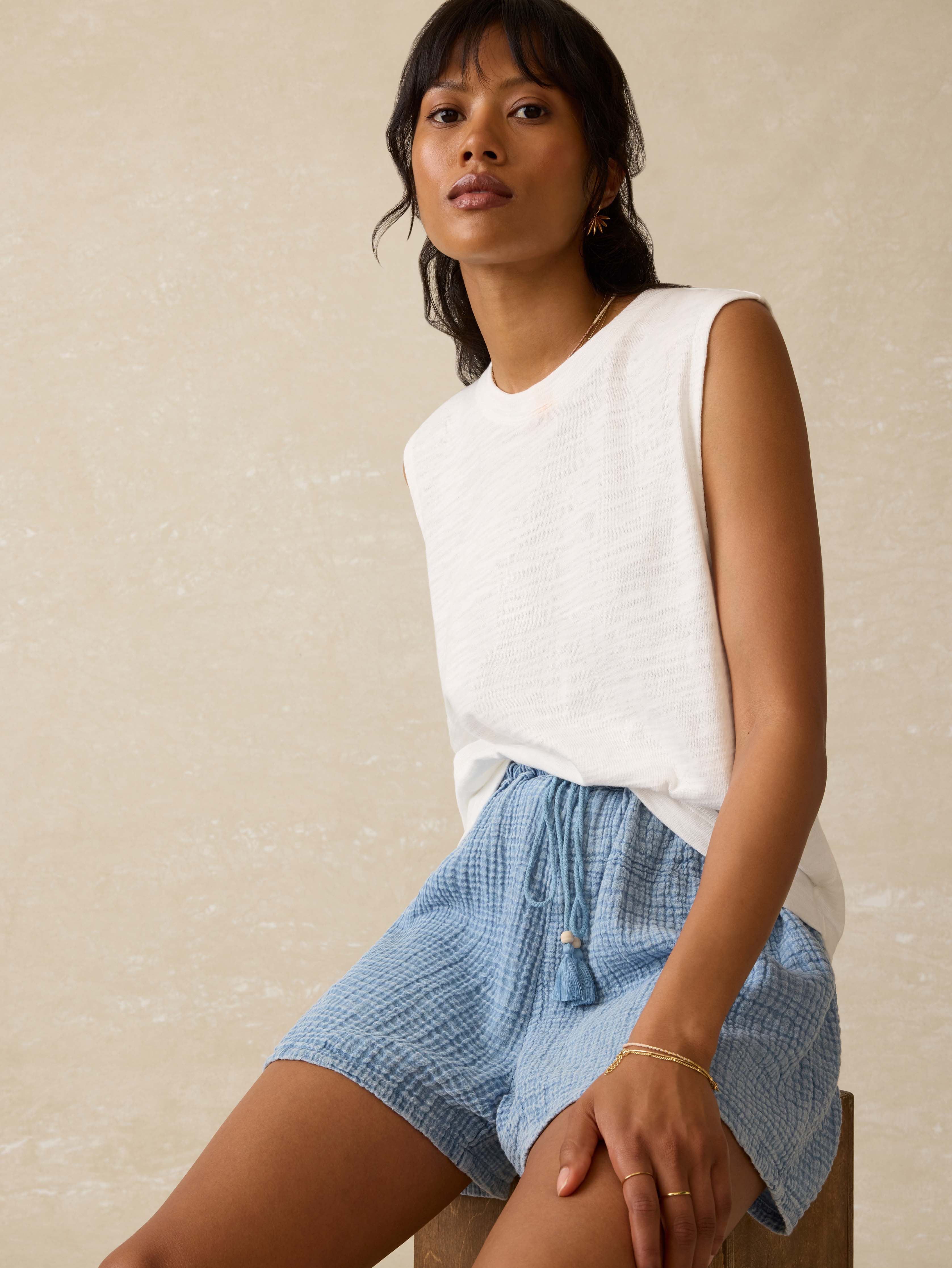 Sunwashed Slub Muscle Tank