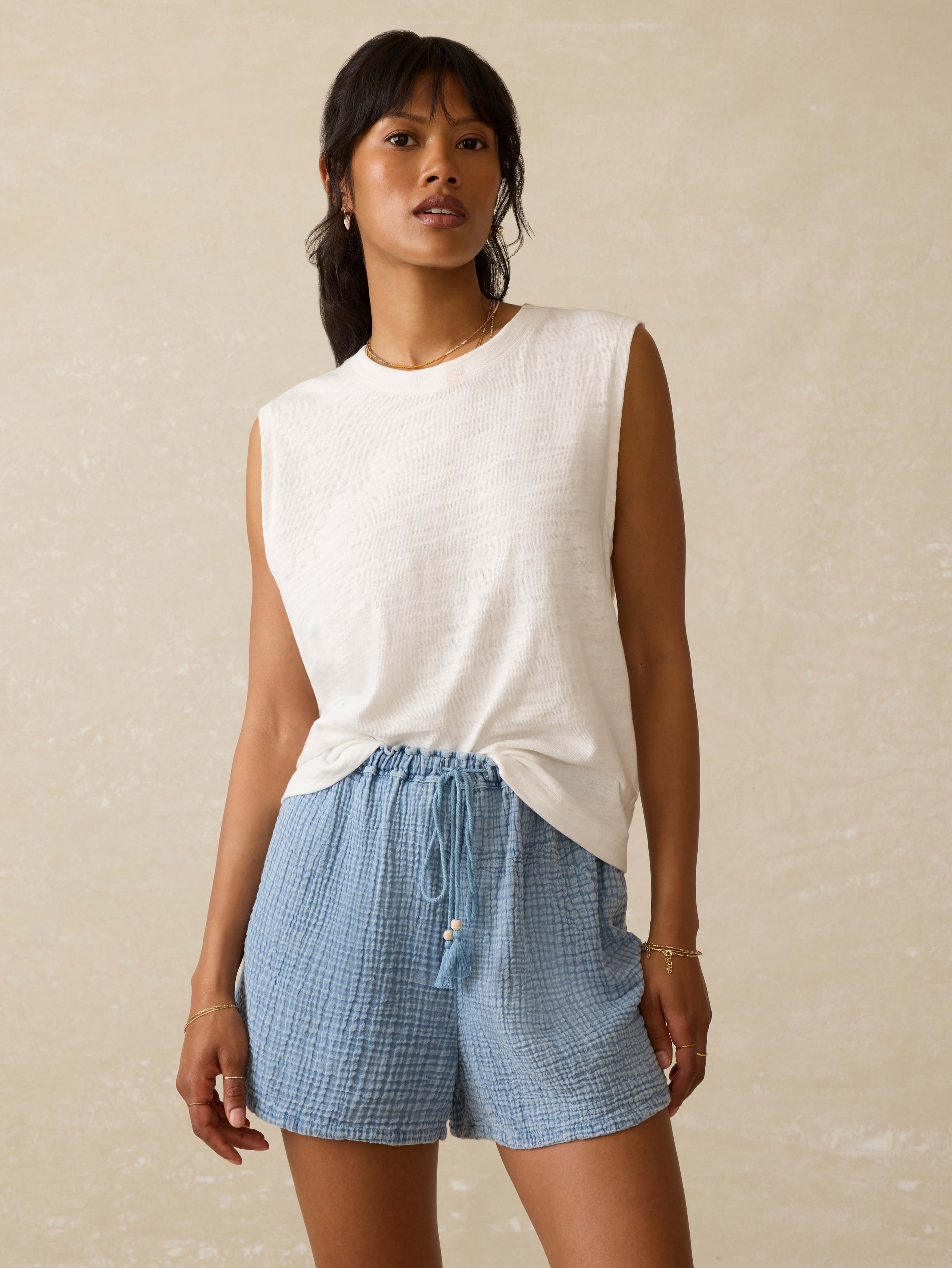 Sunwashed Slub Muscle Tank