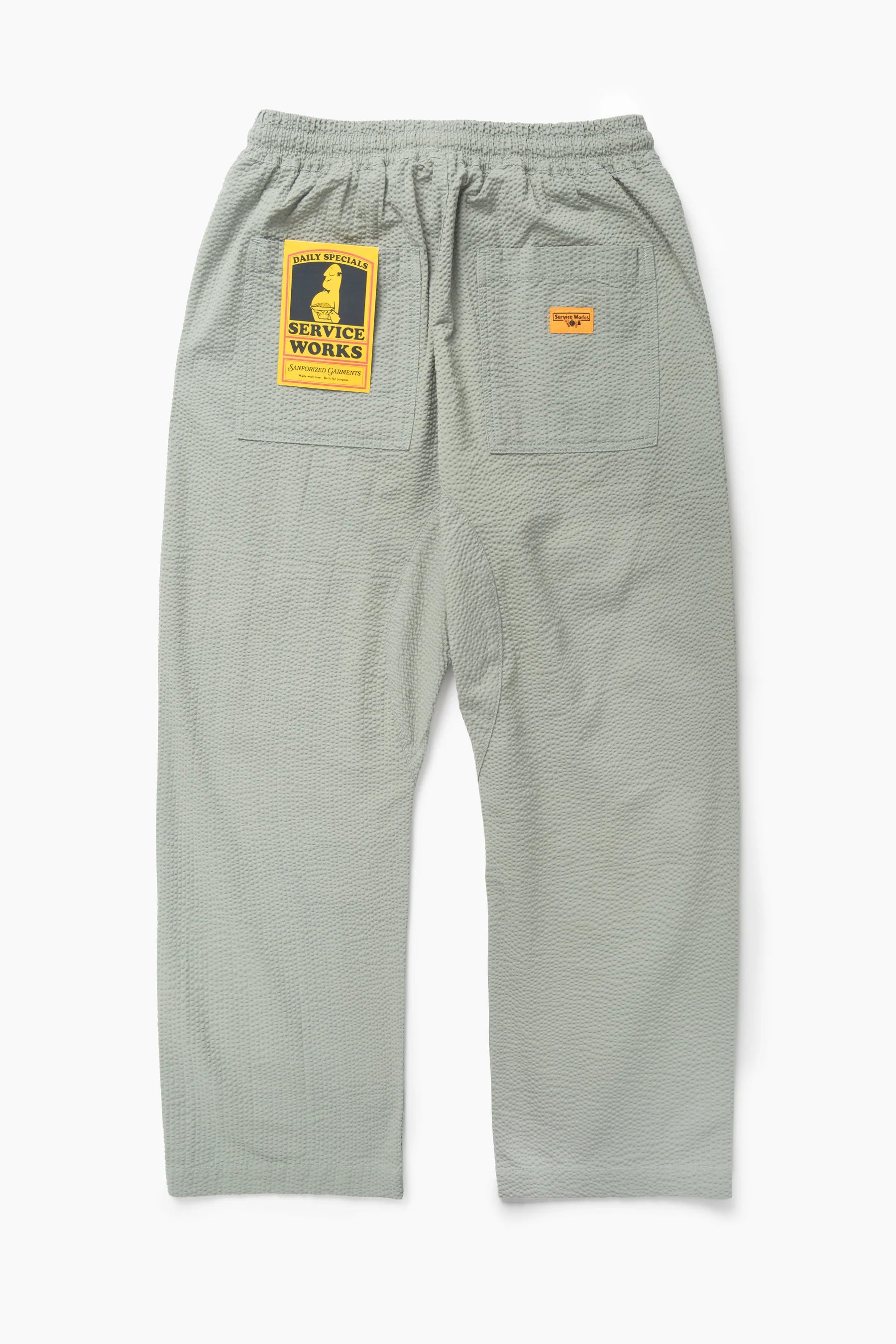 Seersucker Chef Pants - Sage