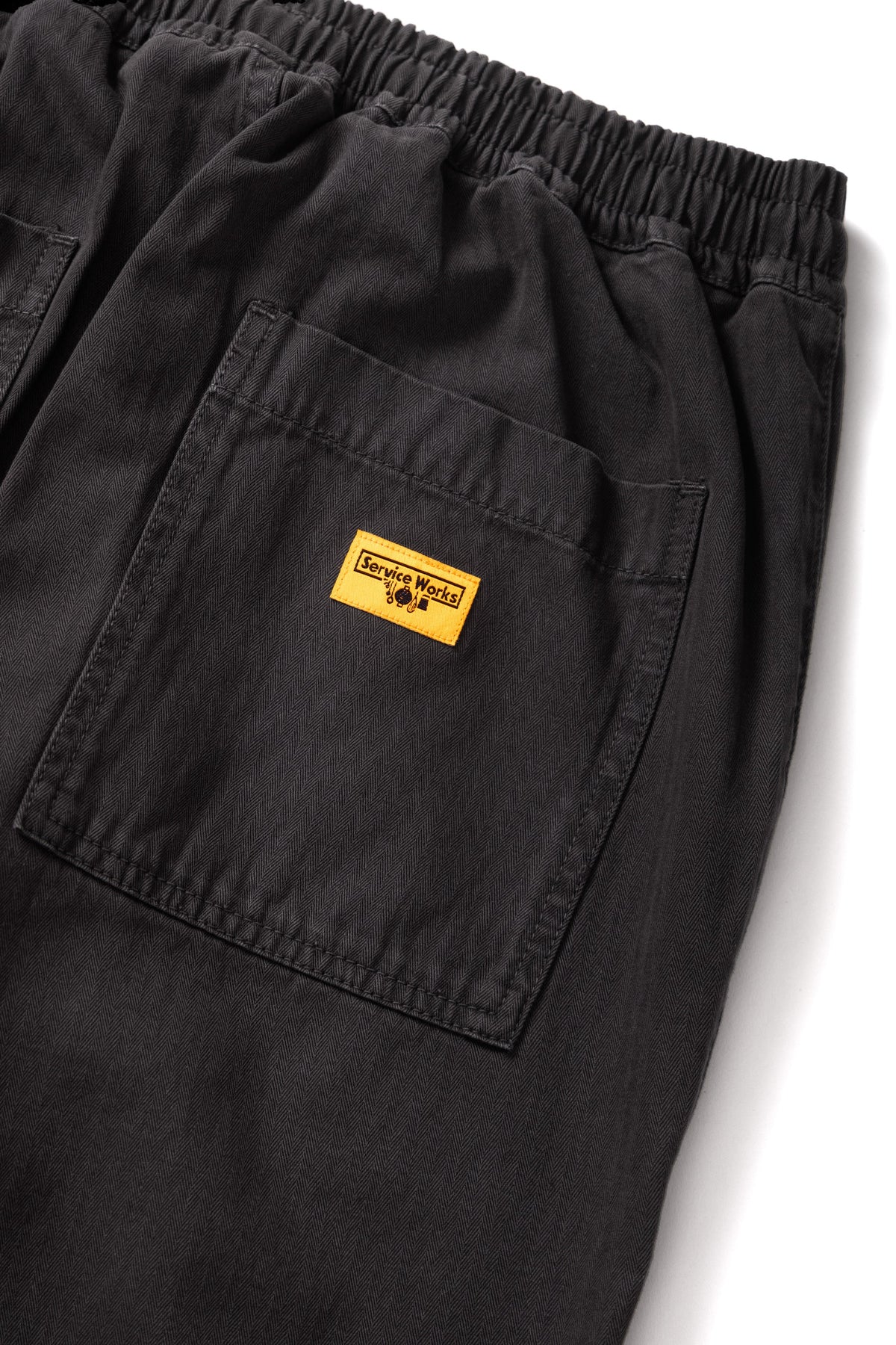 Pigment Herringbone Chef Pants - Black