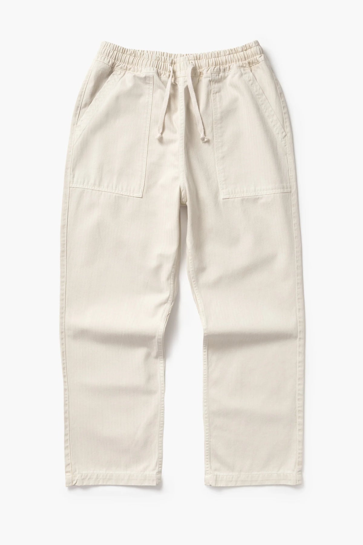 Pigment Herringbone Chef Pants - Bone
