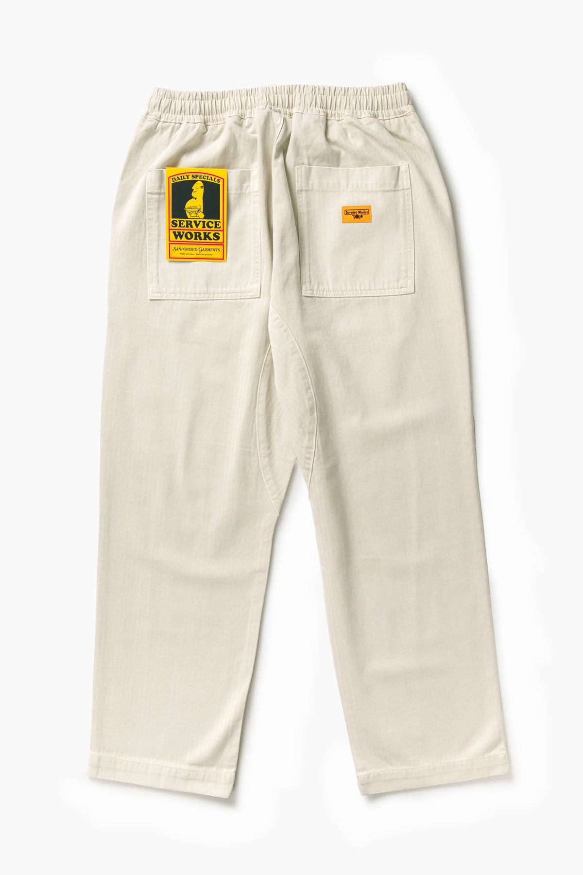 Pigment Herringbone Chef Pants - Bone