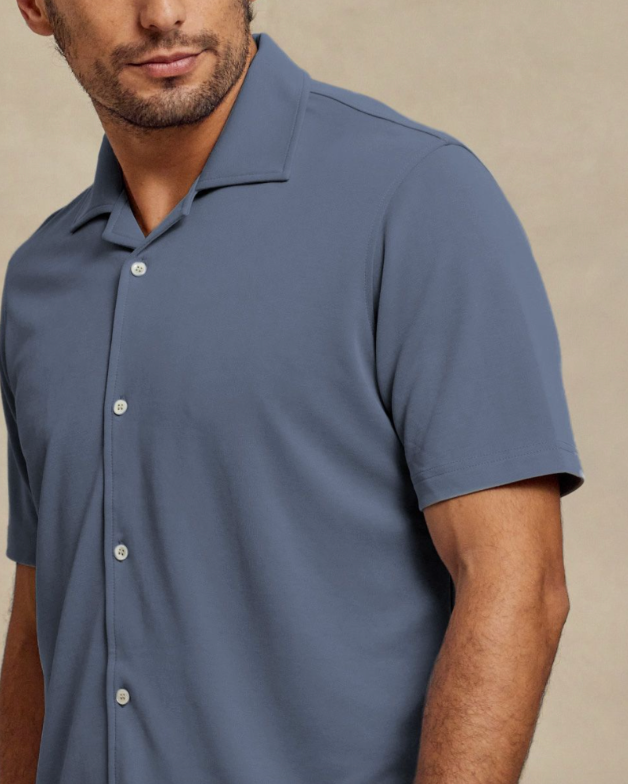 The Brody - Double Knit SS Cabana Shirt - Lagoon