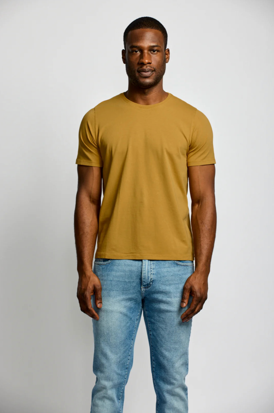Crew Neck T-Shirt - Mustard