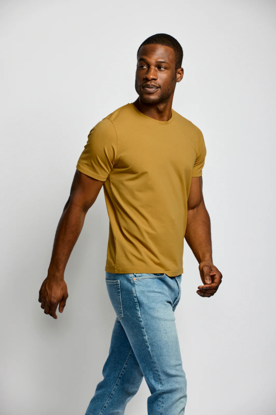 Crew Neck T-Shirt - Mustard