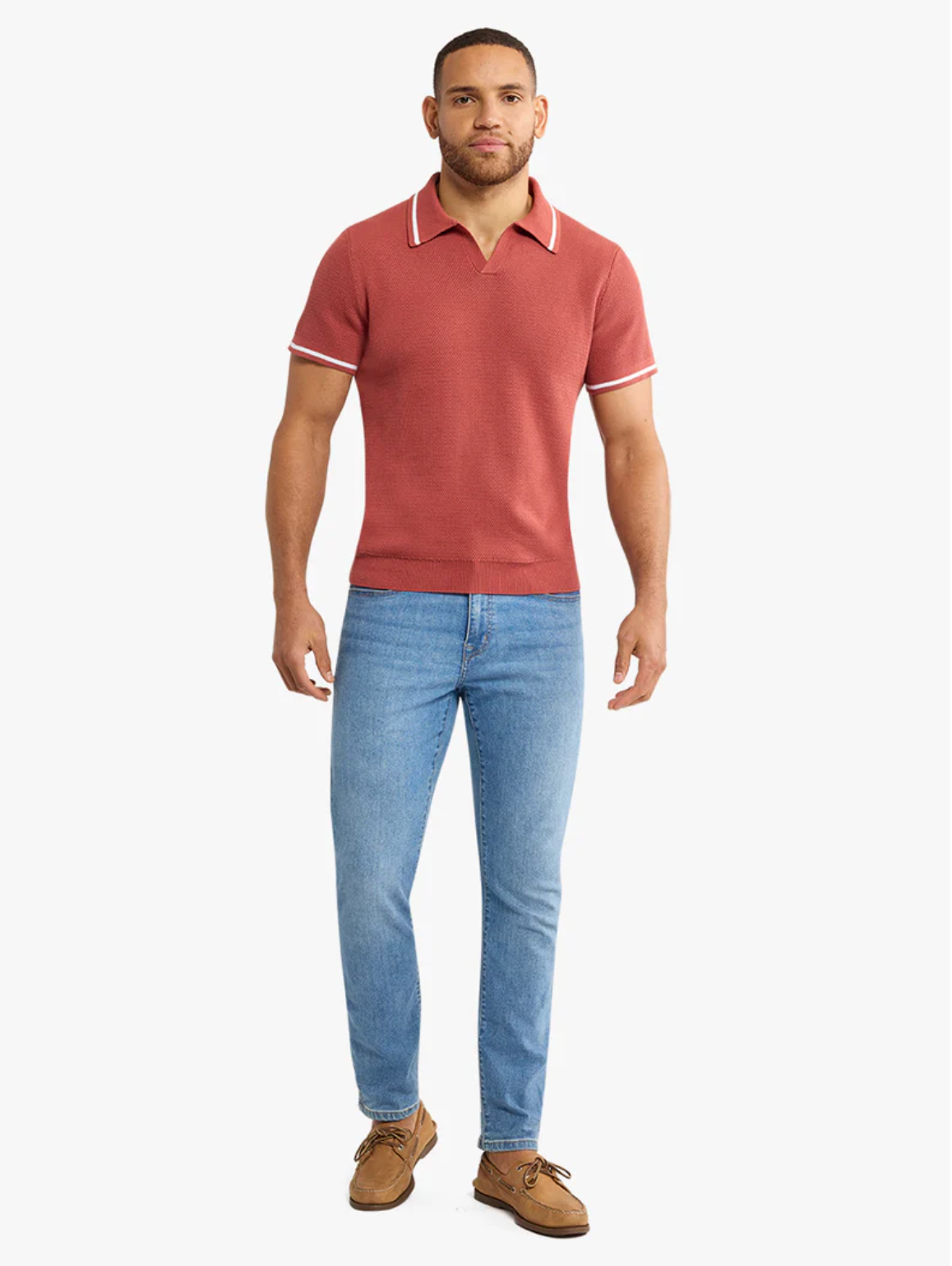 Neptune Sweater Polo - Washed Red