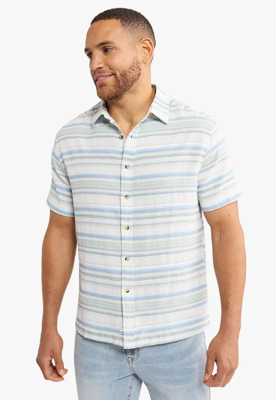 Oasis Textured Shirt - Marina Stripe