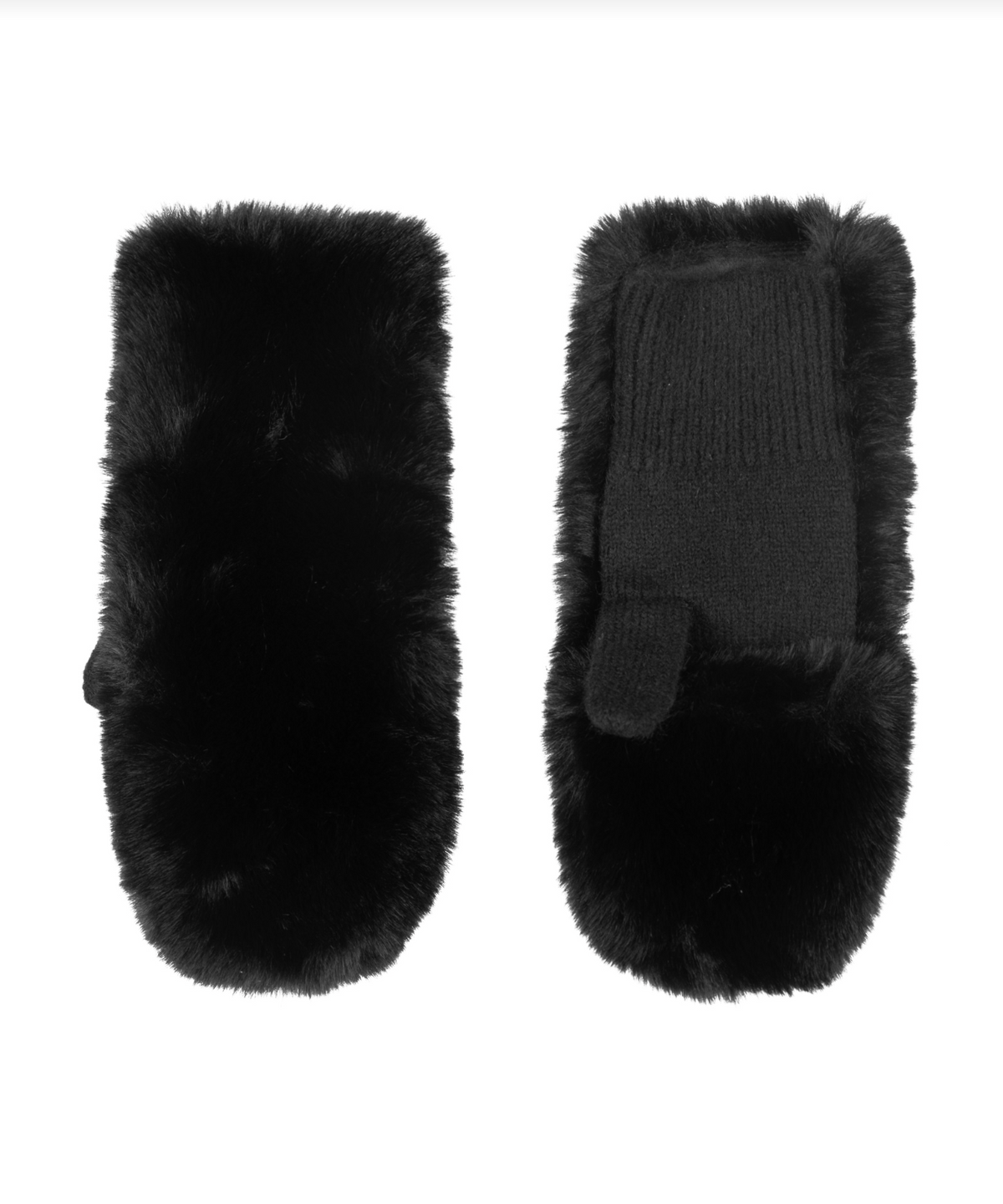 Faux Fur Pop Top - Black