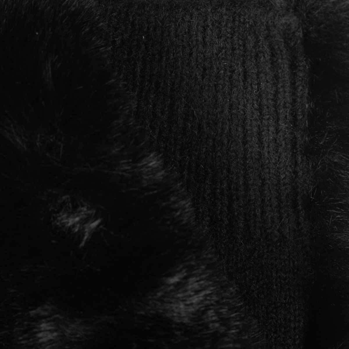 Faux Fur Pop Top - Black