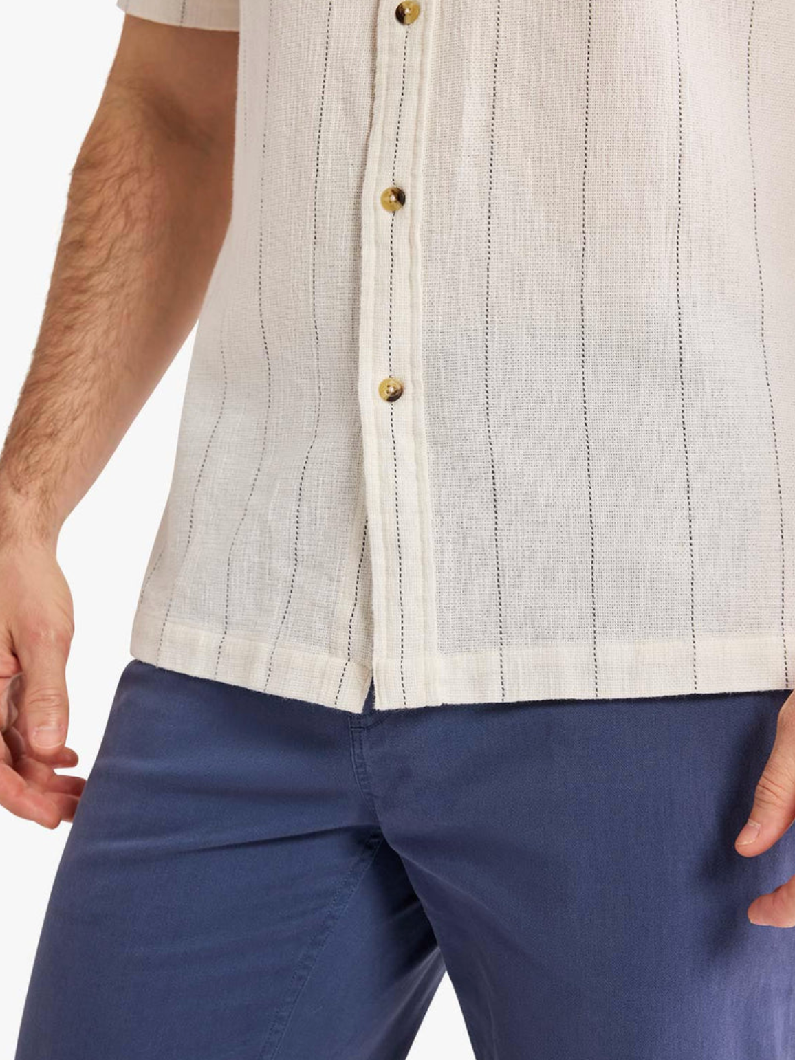 Oasis Textured Shirt - Shell Stripe