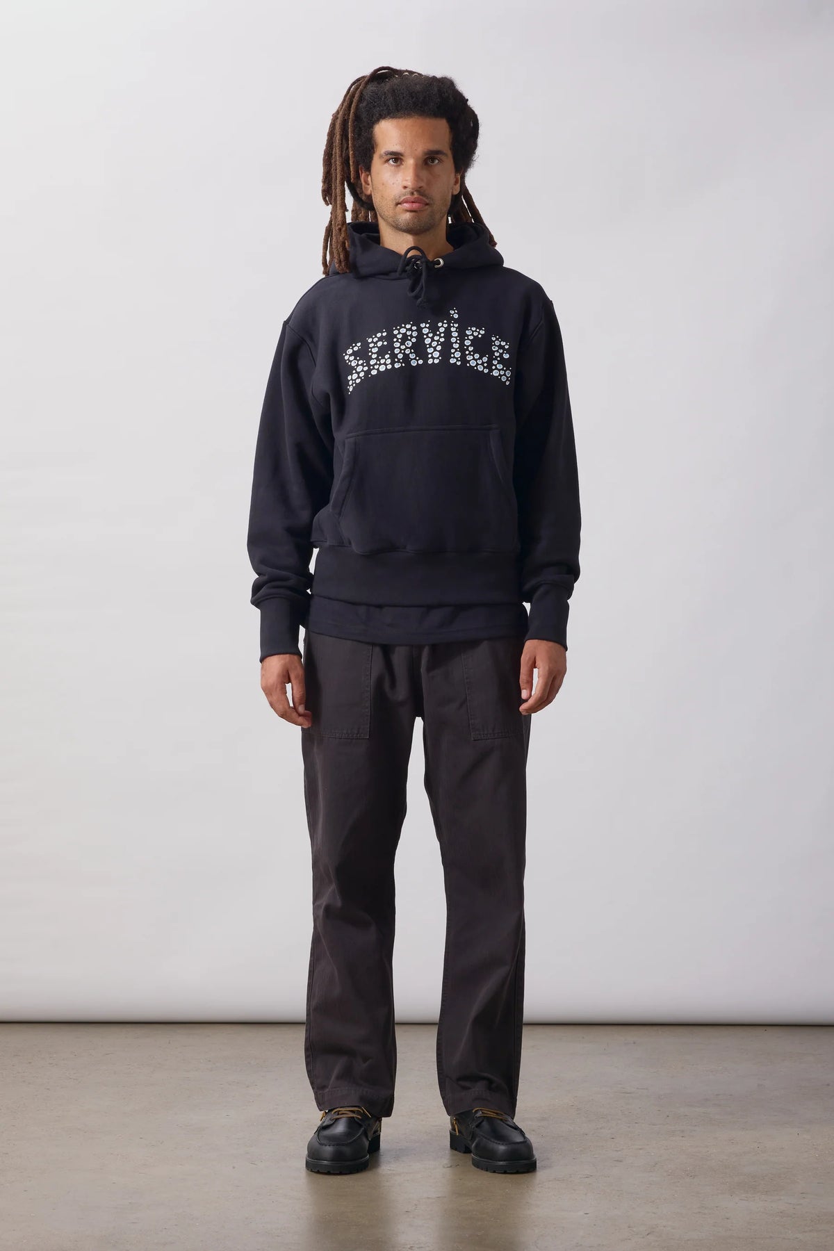 Pigment Herringbone Chef Pants - Black