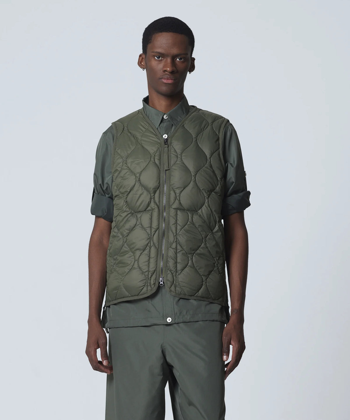 Unisex Military V-Neck W-Zip Down Vest (Soft Shell)
