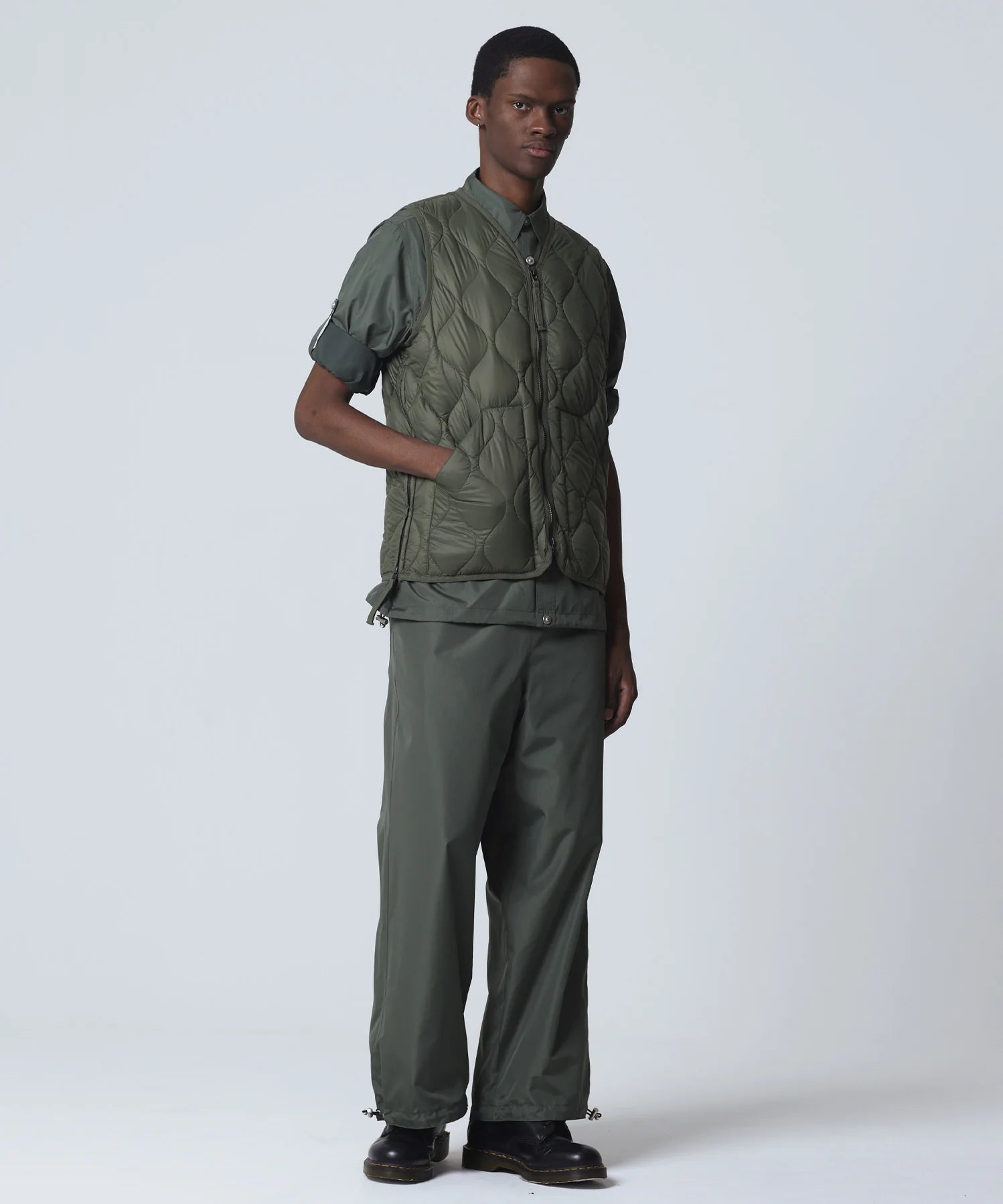 Unisex Military V-Neck W-Zip Down Vest (Soft Shell)