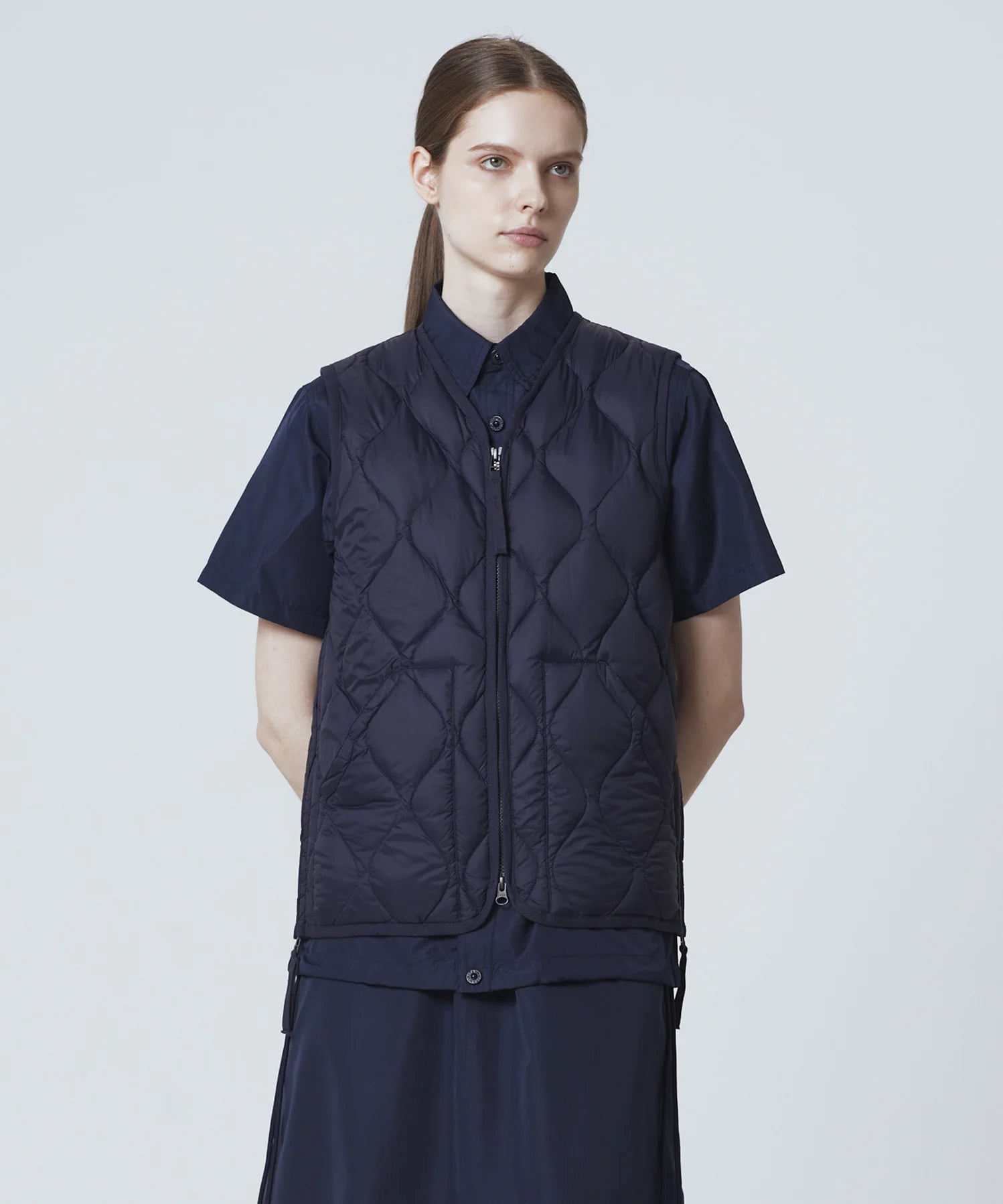 Unisex Military V-Neck W-Zip Down Vest (Soft Shell)