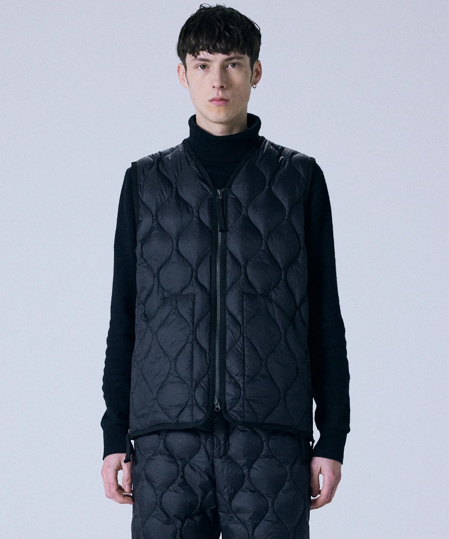 Unisex Military V-Neck W-Zip Down Vest (Soft Shell)