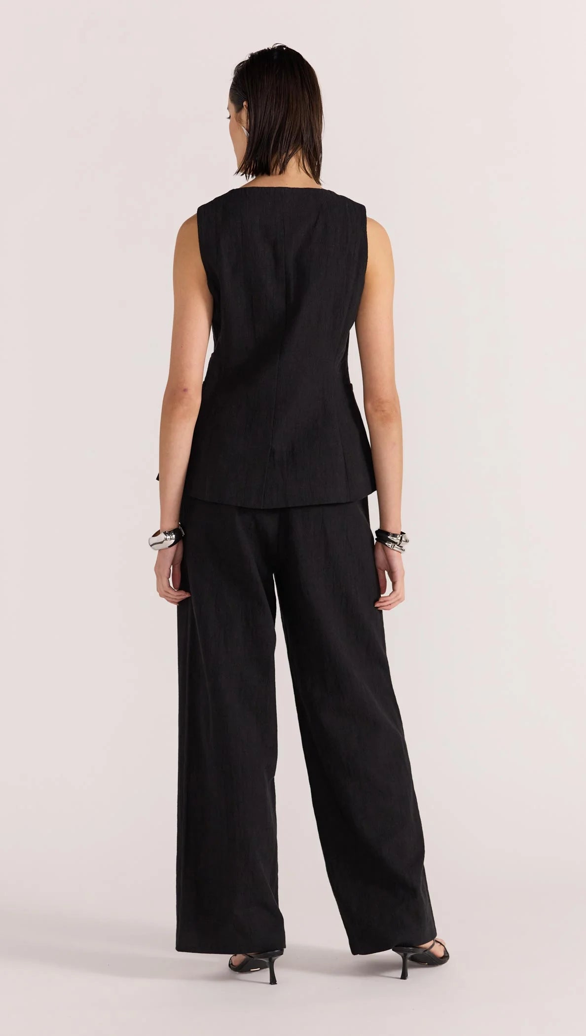 Athena Linen Pants - Black