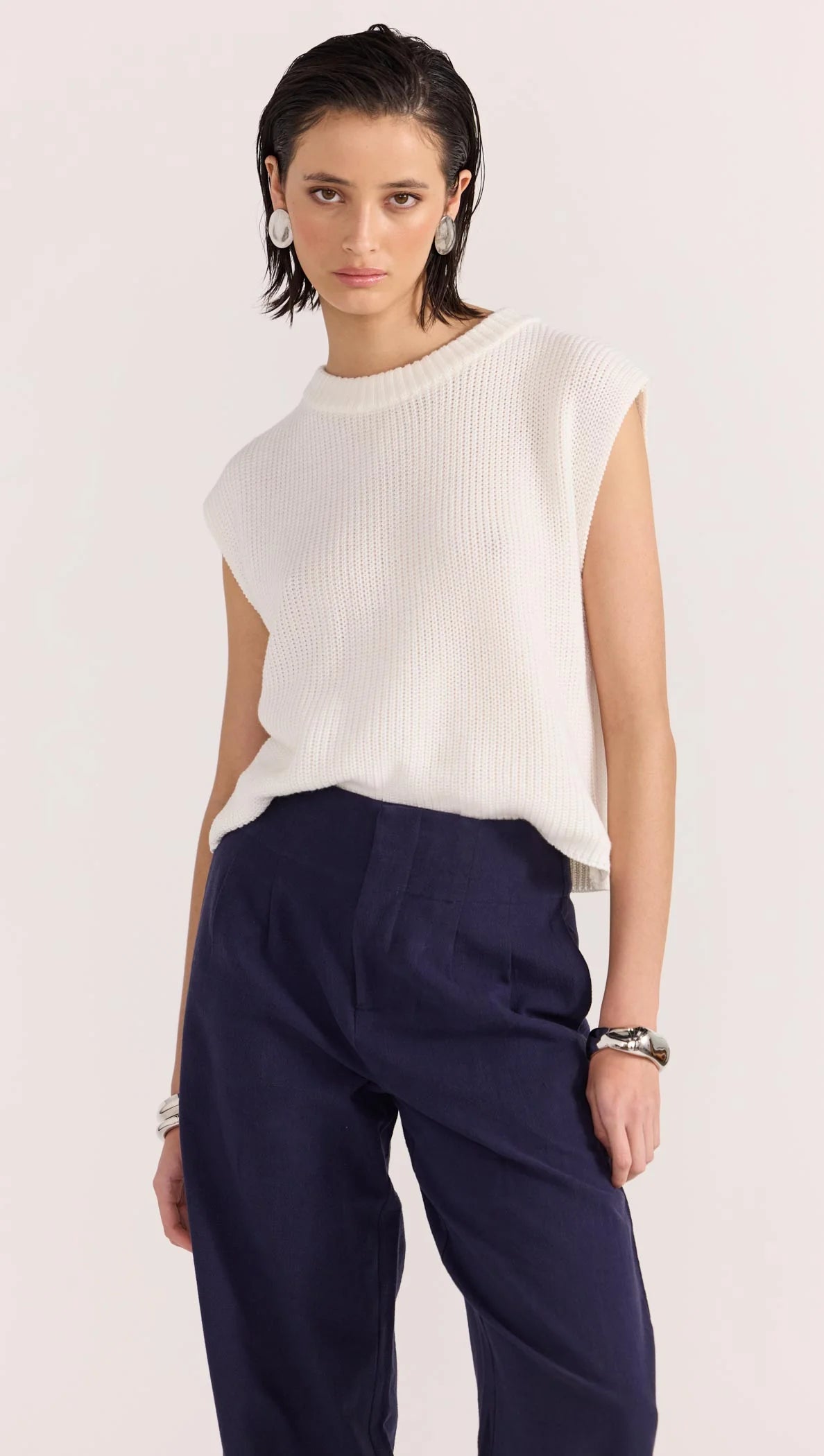 Mira Wide Leg Pants - Navy