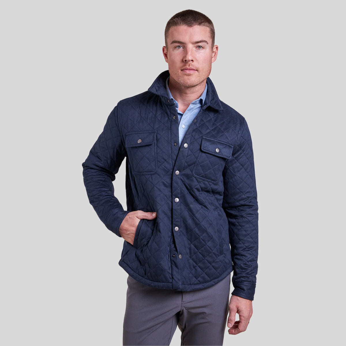 The Pike - Quilted Shirt Jacket - Navy