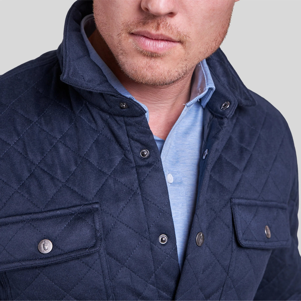 The Pike - Quilted Shirt Jacket - Navy
