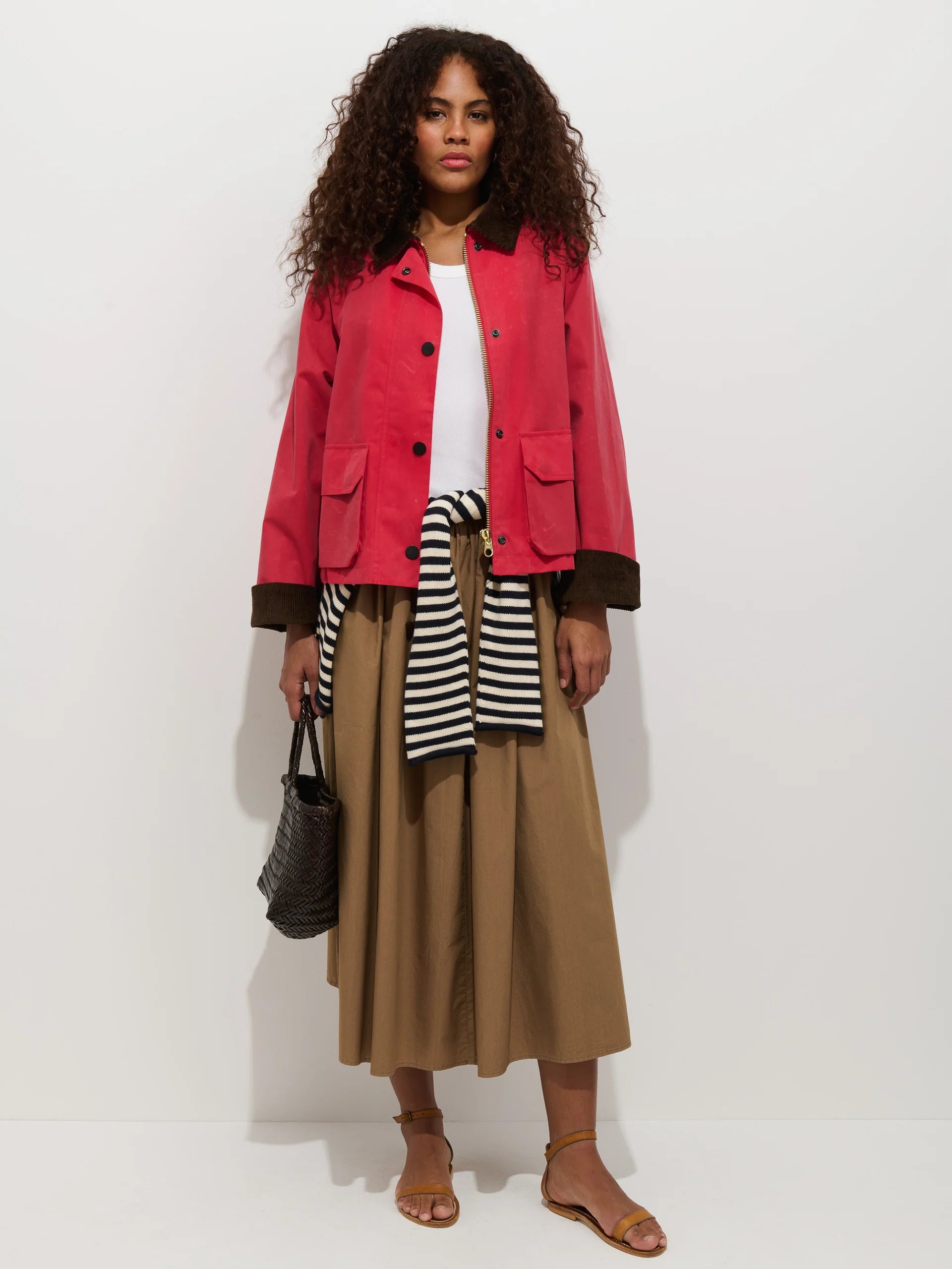 Sarah Skirt in Cotton - Field Khaki