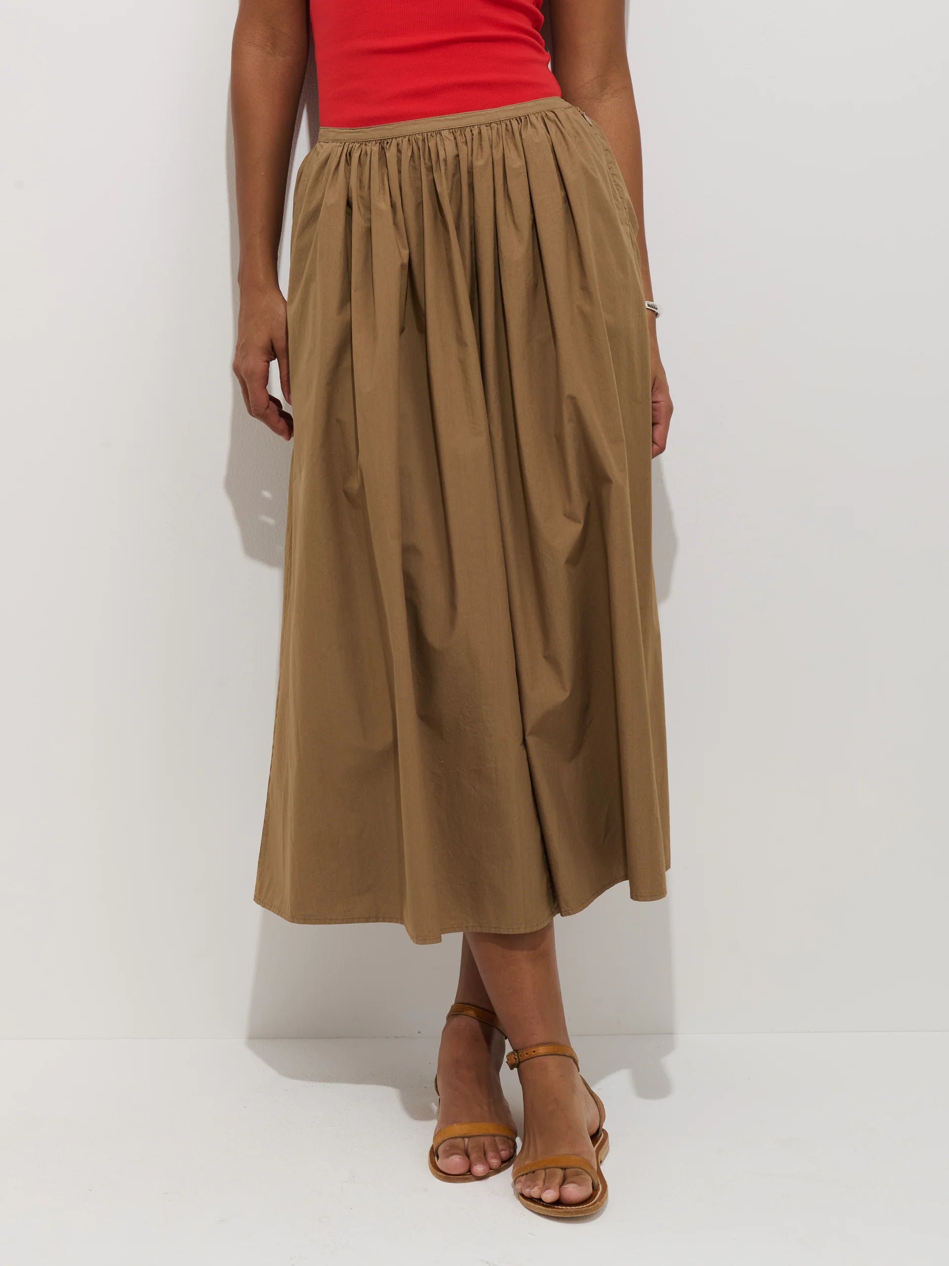 Sarah Skirt in Cotton - Field Khaki