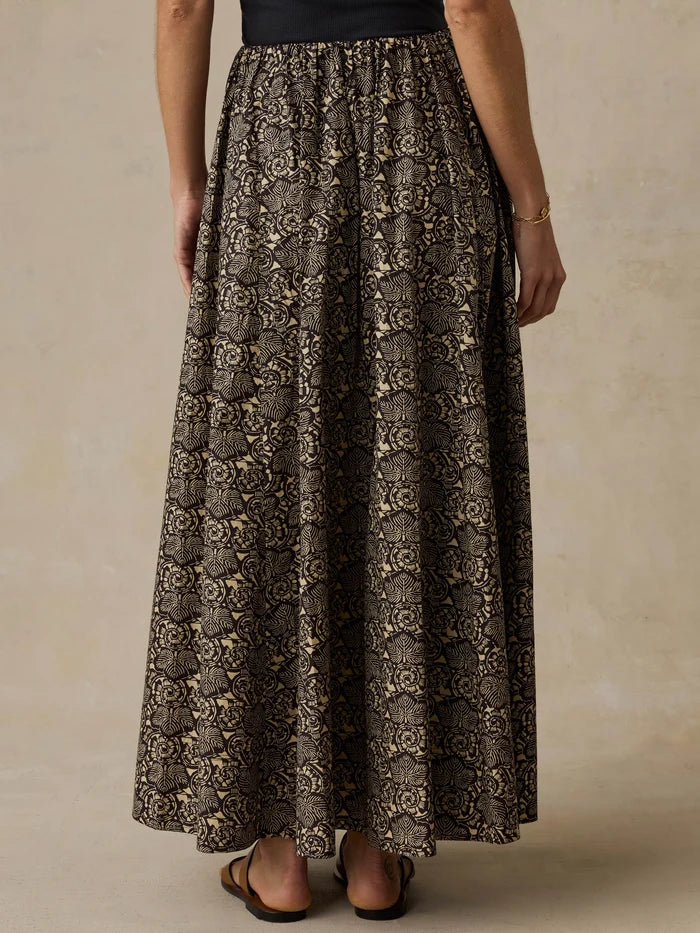 Coastal Poplin Nera Skirt - Night Bloom