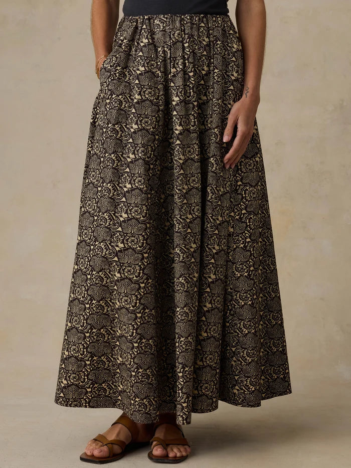 Coastal Poplin Nera Skirt - Night Bloom