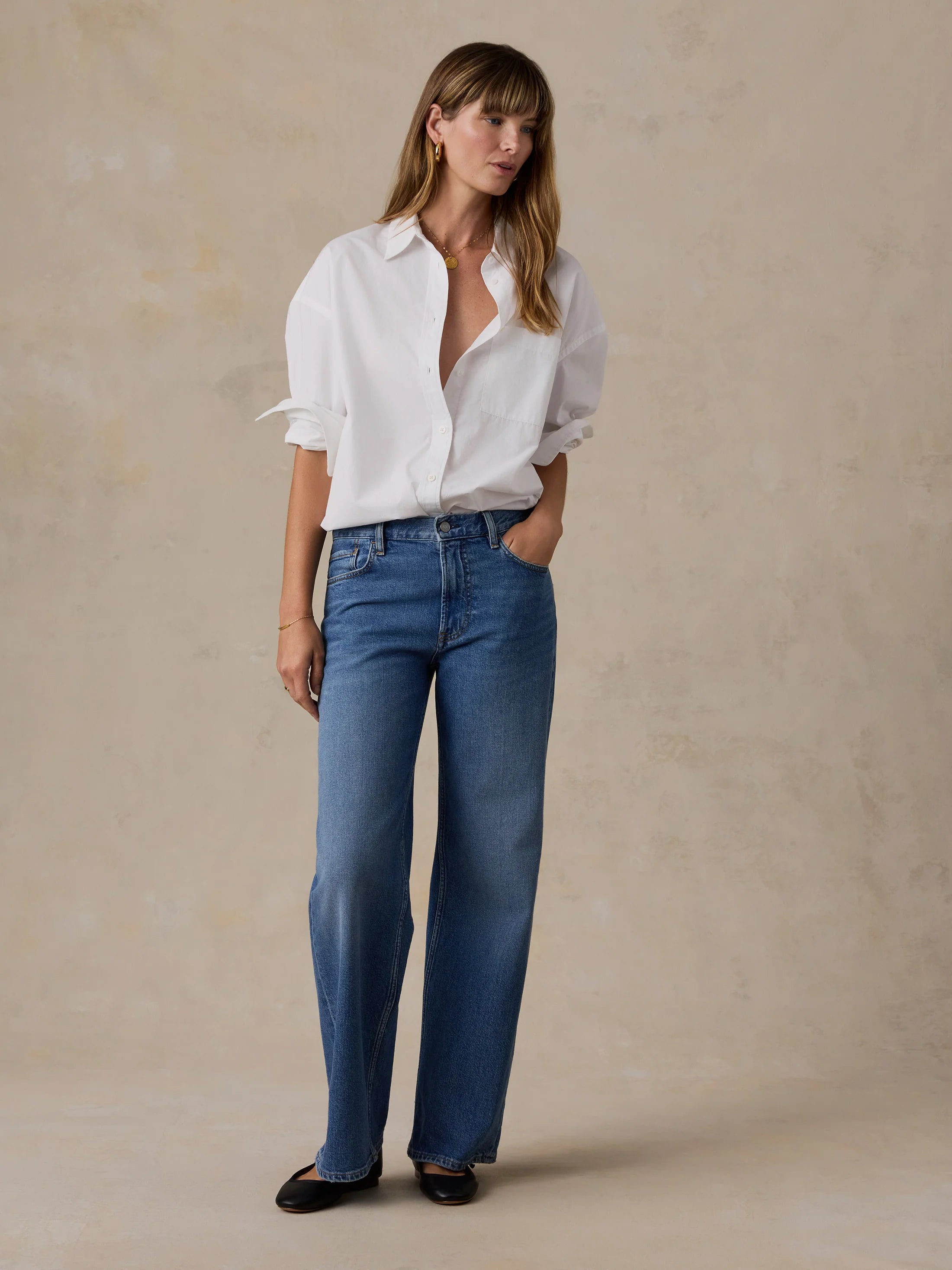 Regenerative Cotton Denim Wide Leg - Coast Bound Wash