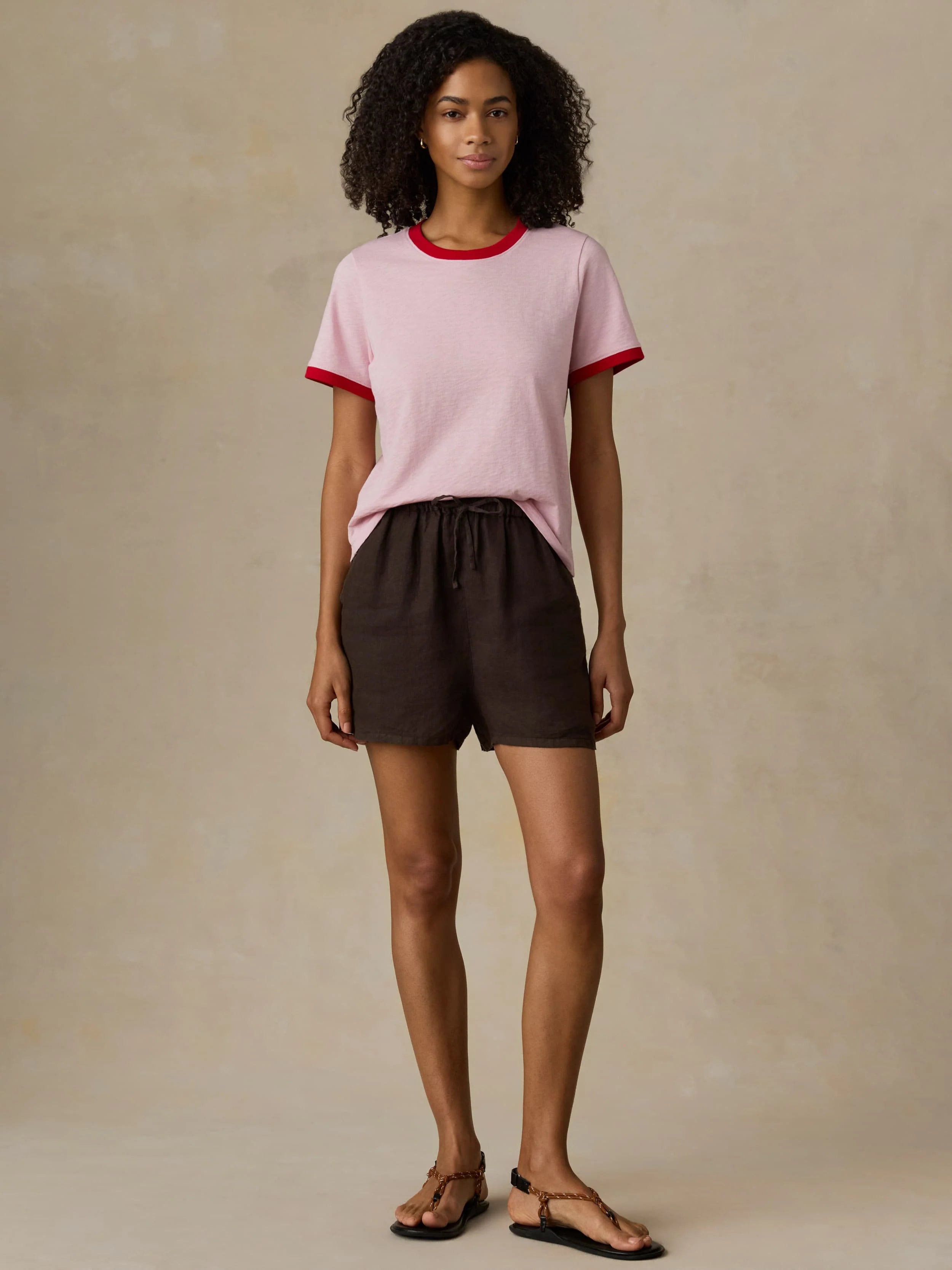 Laguna Linen Montecito Short - Demitasse